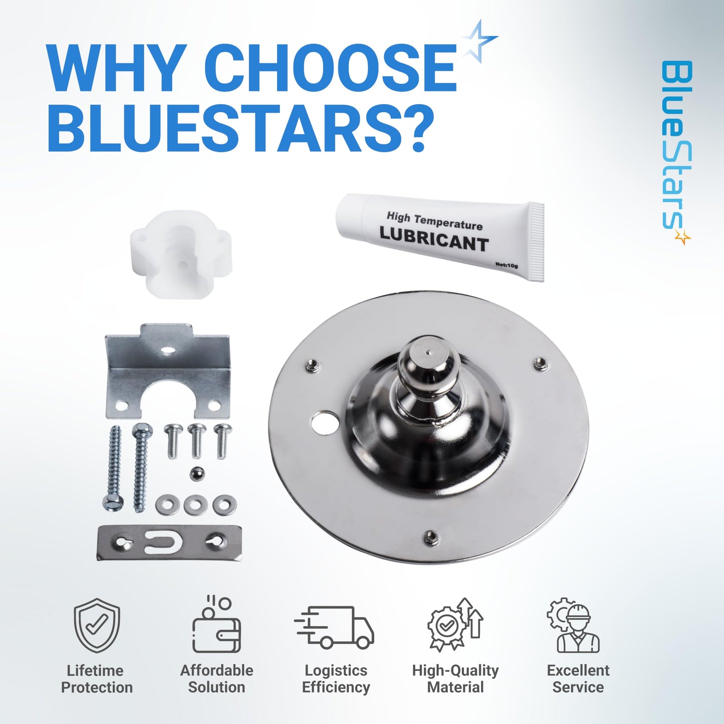 BlueStars Ultra Durable 5303281153 & 134503600 Dryer Rear Bearing Replacement - Compatible with Kenmore & Gibson Dryers - Replaces PS459829 AP2142648 PS1148434 134163400