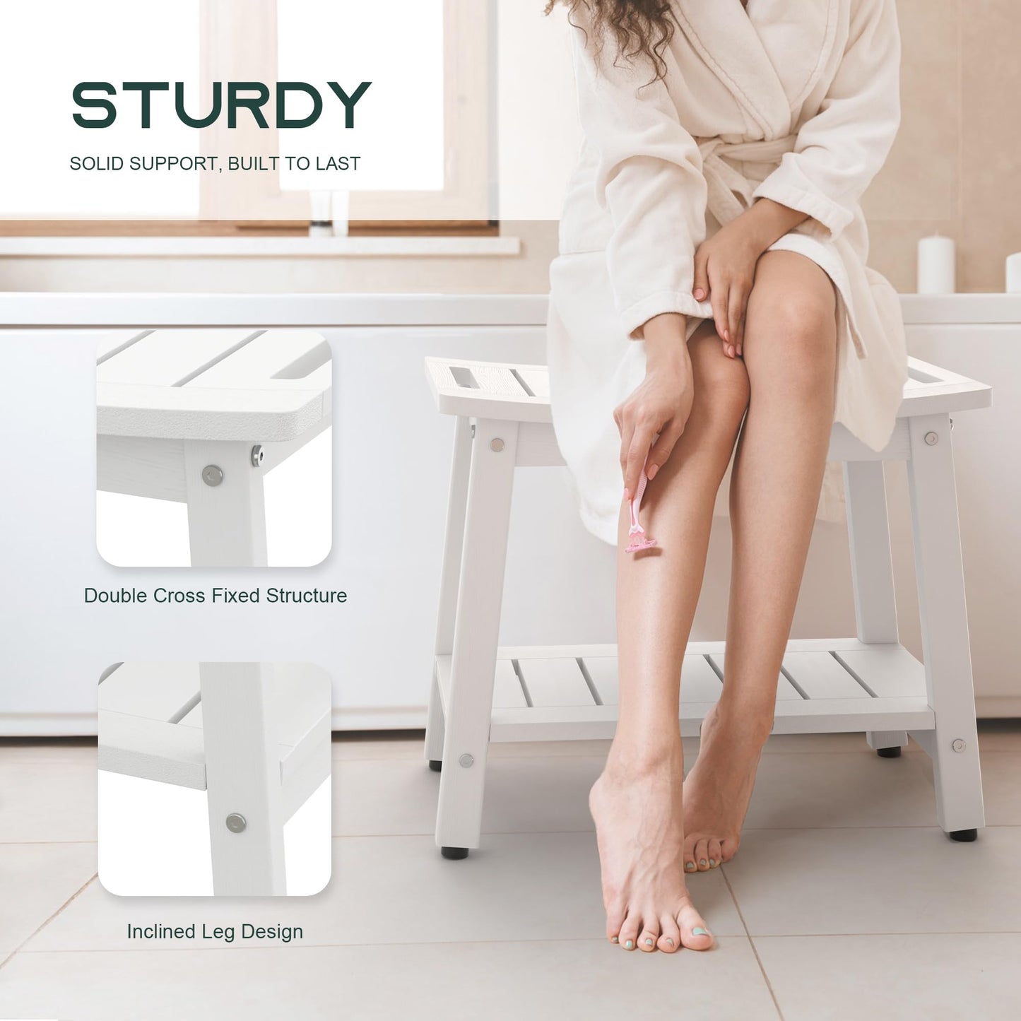 BEKVEM HDPE Stool White Large, BBS04L62