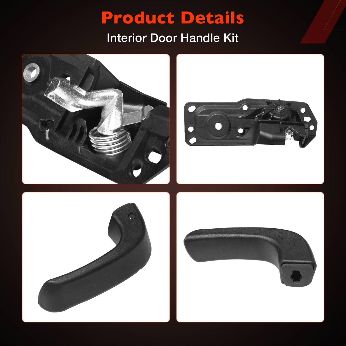 ATRACYPART Interior Door Handle Kit Front Left Drivers Side | for 2007-2014 Chevy Silverado, Tahoe, Suburban, Avalanche, GMC Sierra, Yukon, Yukon XL, Cadillac Escalade | Replaces# 20833606, 80374