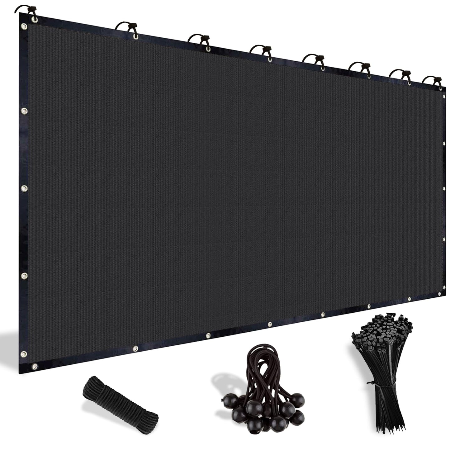 Shade&Beyond 90% Sun Shade Cloth with Grommets, 8X12 FT Pergola Shade Cover Canopy, Mesh Tarp Sun Screens for Patio, Outdoor, Garden, Backyard, Black