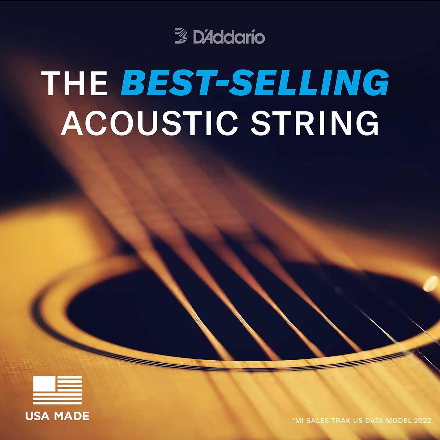 D'Addario Guitar Strings - Acoustic Guitar Strings - Phosphor Bronze - For 6 String Guitar - Warm, Bright, Balanced Tone - EJ16-10P - Light, 12-53 - 10-Pack