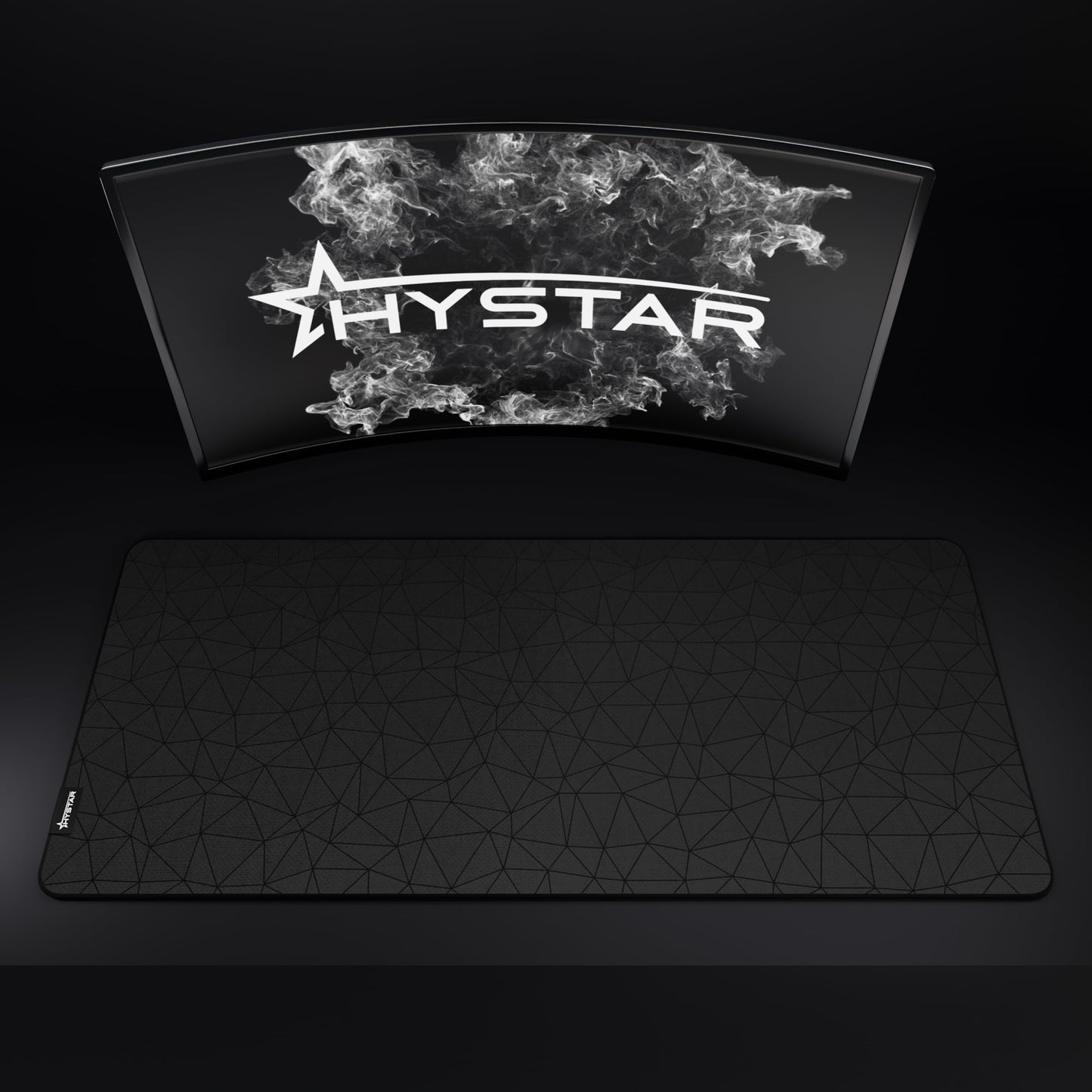 Hystar® Extended Gaming Mouse Pad | XXL 36" x 16" | 5mm Thick, Waterproof Surface, Smooth Polyester Fabric, and Natural Rubber Base | Poly (Black)