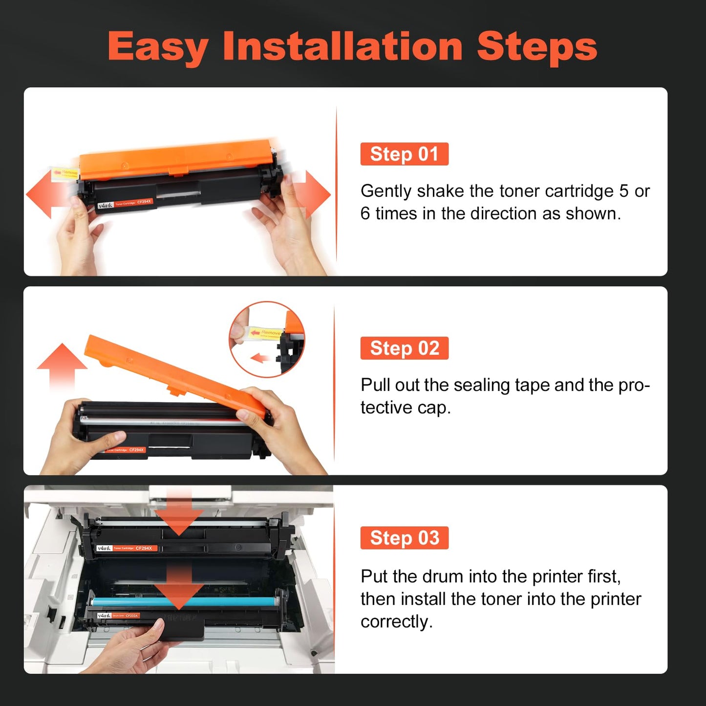 V4INK 2PK Compatible 94X Toner Cartridge Replacement for HP 94X CF294X CF294A Toner Cartridge High Yield Black Ink for HP LaserJet Pro M118dw MFP M148dw M148fdw M149fdw M118 M148 Printer