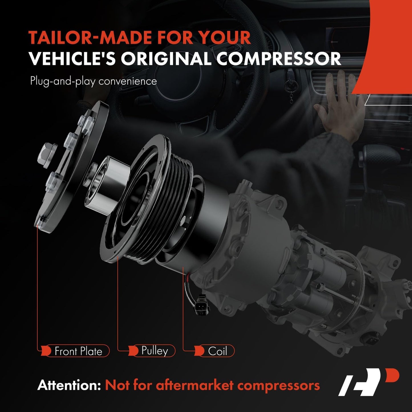 A-Premium Air Conditioner AC Compressor Clutch Kit Compatible with Volkswagen Jetta, Passat, Golf, Tiguan, Beetle, CC, Eos, GTI, Golf City, Golf R, Passat CC & A3, TT, A3 Quattro, TT Quattro