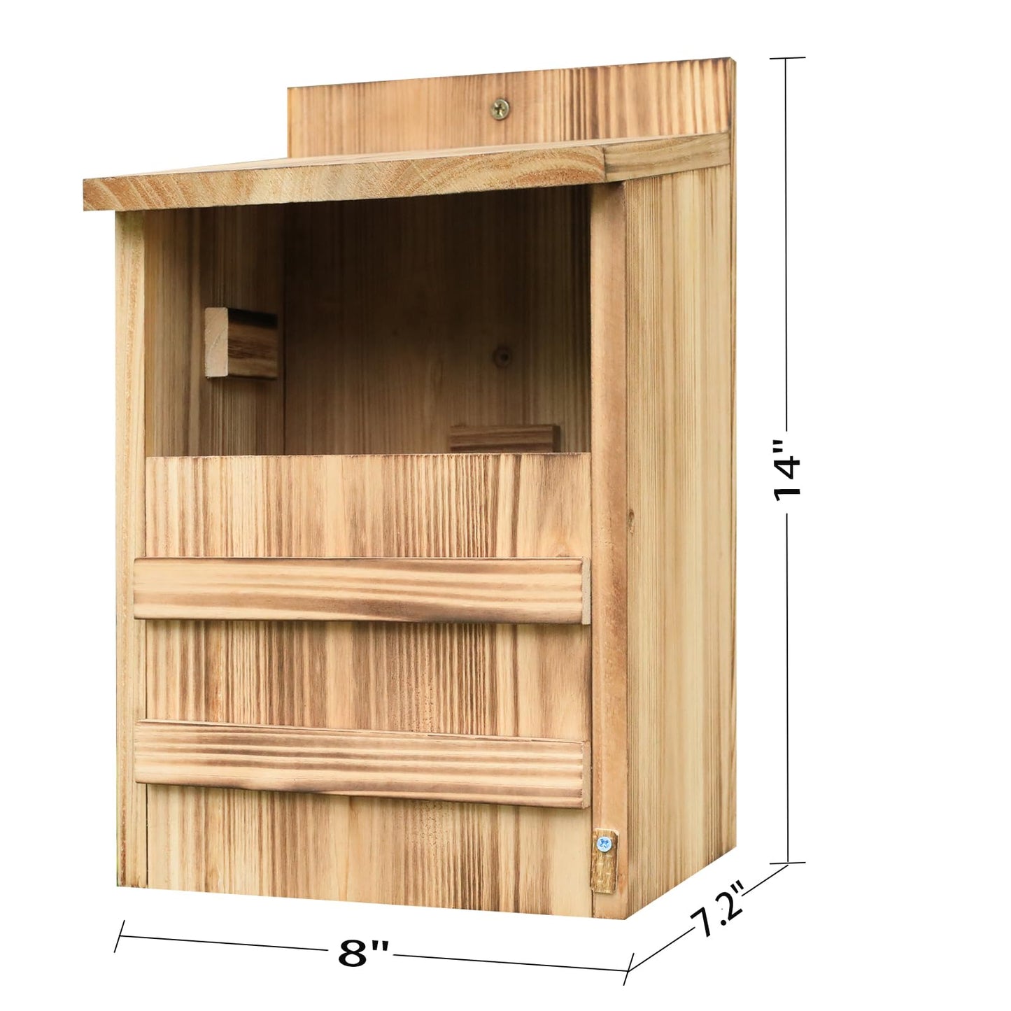 Owl House for Outdoors,Screech Owl Nesting Box, Saw Whet Bird House for Outside,Large Wood Bird Box
