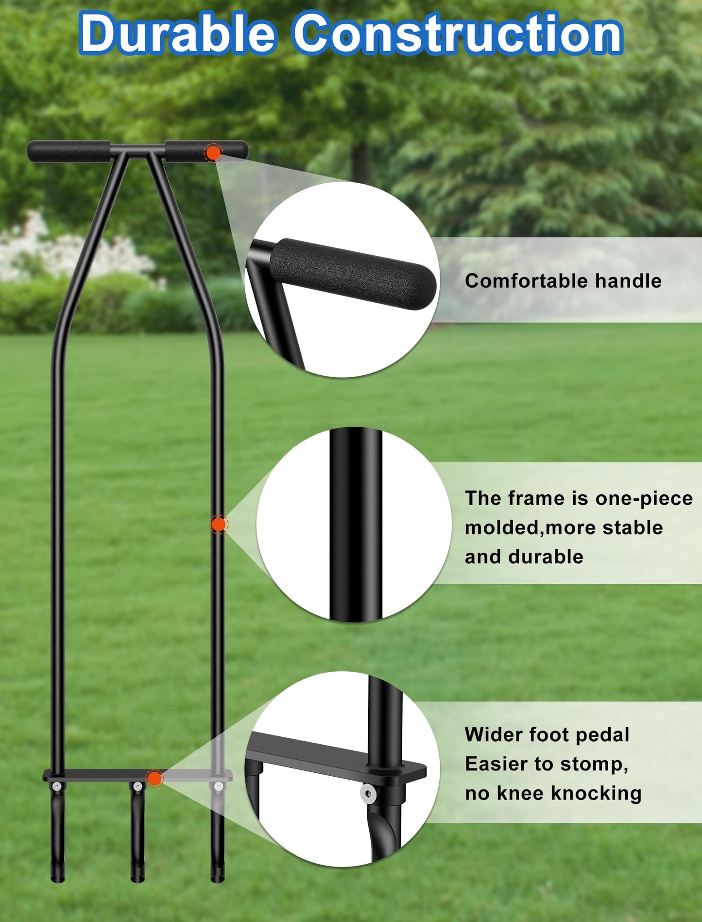 Lawn Aerator Tool, Core Aerator Lawn Tool with Alloy Steel Material, Sturdy Grass Aerator for Lawn Health Soil Yard Aerator