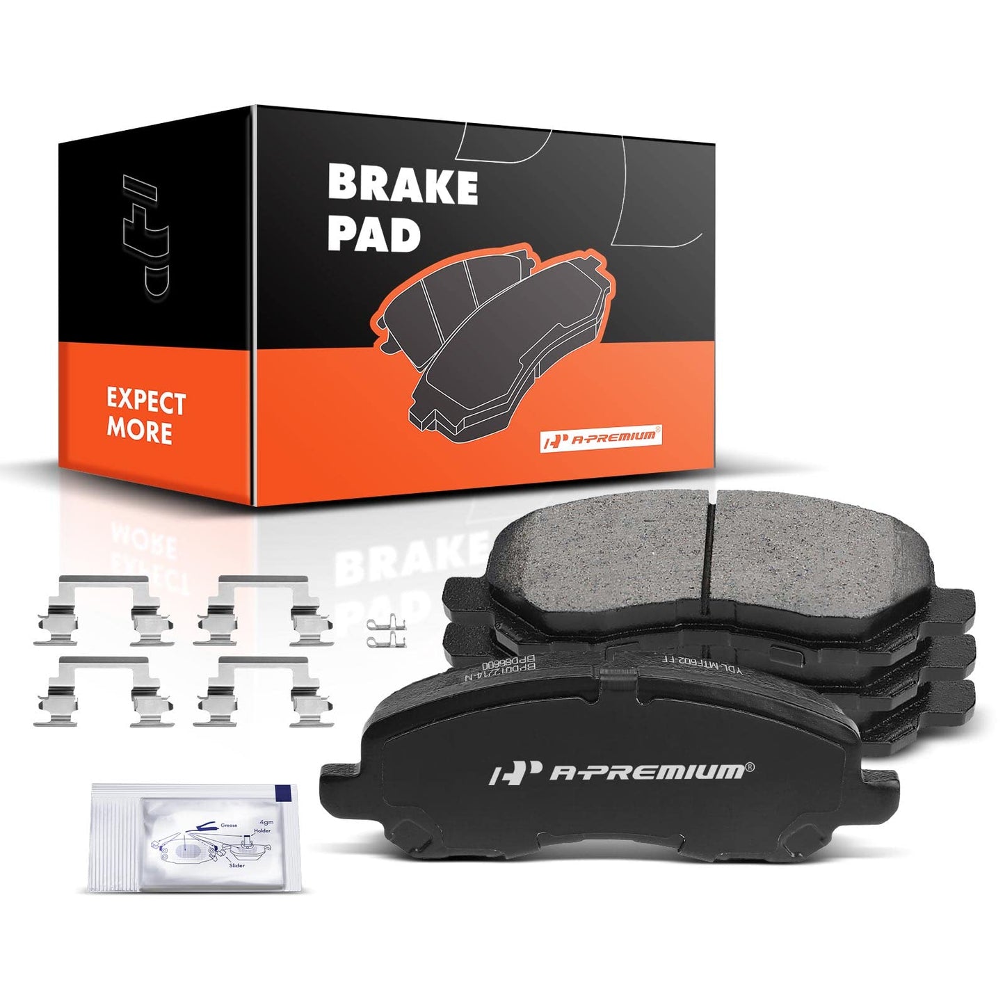 A-Premium Front Ceramic Disc Brake Pads Set Compatible with Select Chrysler, Dodge, Jeep and Mitsubishi Models - 200, Sebring, Avenger, Caliber, Stratus, Compass, Patriot, Eclipse, Galant, Lancer, RVR