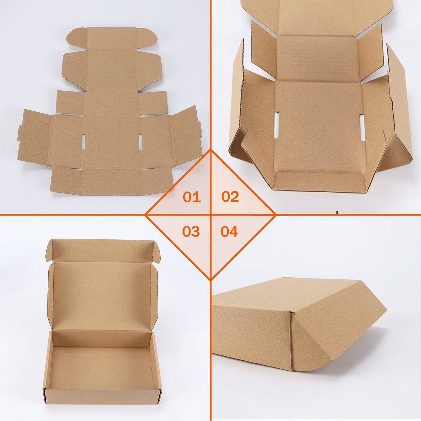 PHAREGE 9x6x2 inch Shipping Boxes 50 Pack, Brown Cardboard Gift Boxes with Lids for Wrapping Giving Women Men Presents, Small Corrugated Mailer Boxes for Packaging Mailing Small Business