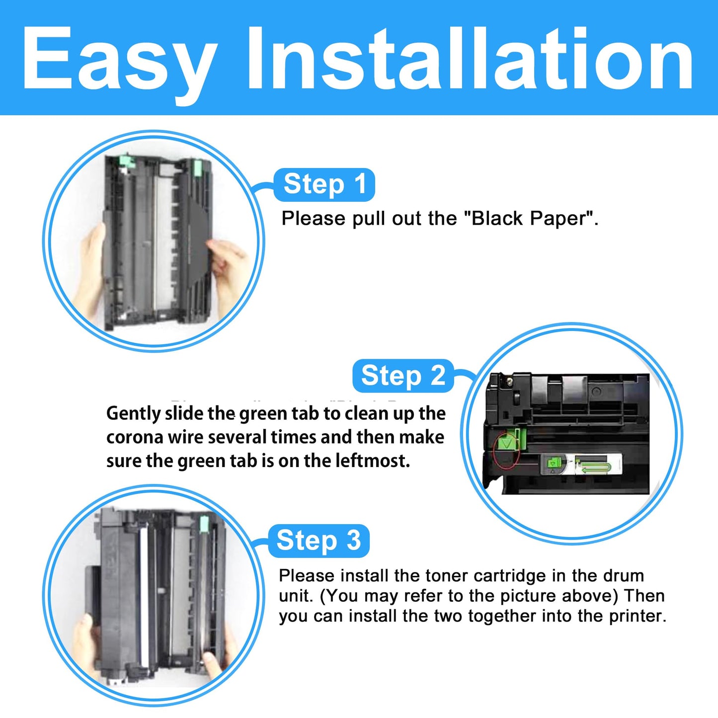 LCL Compatible Toner Cartridge and Drum Unit Replacement for Brother TN760 TN-760 TN730 TN-730 3000 Pages (3K) with Chip and DR730 DR-730 12000 Pages (1-PK) Drum for HL-L2350DW HL-L2390DW HL-L2395DW
