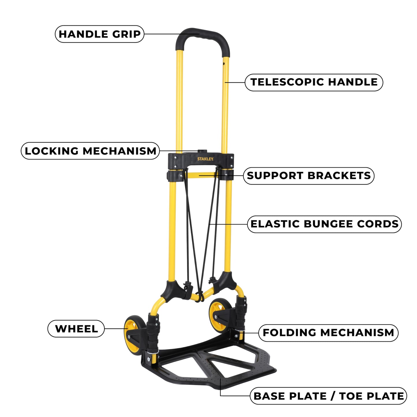 Stanley Folding Hand Truck, Yellow