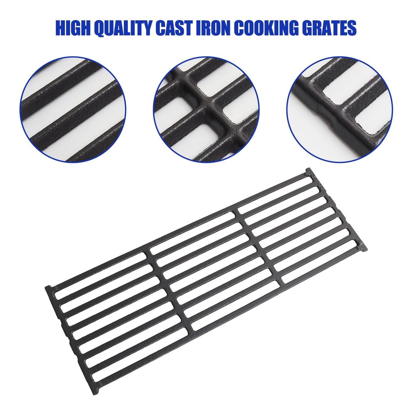 Cast Iron Cooking Grates Replacement Parts for Broil King Baron 440 320 340 420 S420 S320 Series 4 Pack Cast Iron Grill Grid for Huntington 2122-64 2122-67 Models