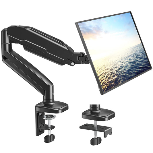 MOUNT PRO Single Monitor Mount,Articulating Spring Monitor Arm,Fits 13 to 32 Inch LCD Computer Monitors,Holds 17.6 lbs,Adjustable VESA Mount Desk Stand with Clamp,Grommet Base,VESA 75x75,100x100