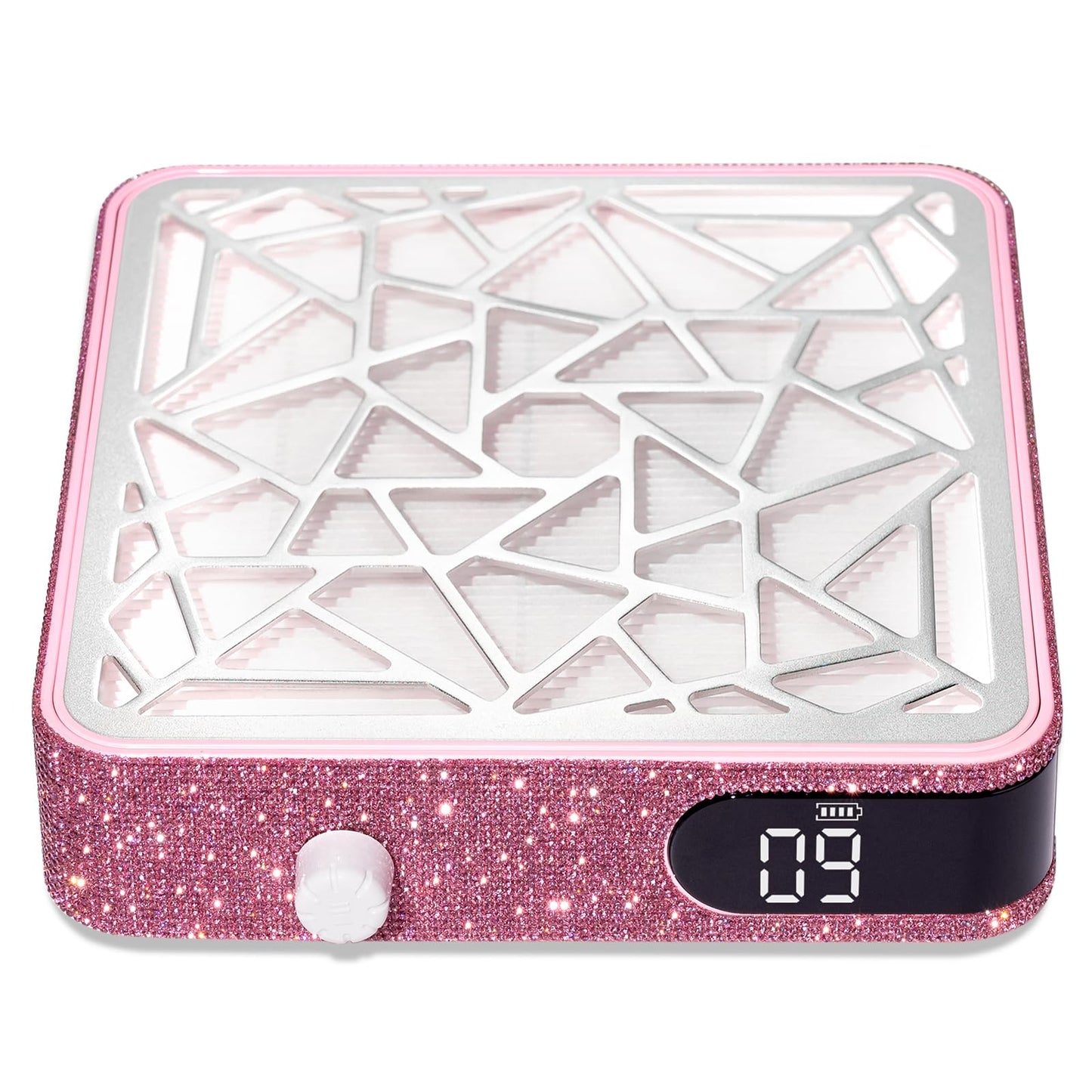 CHRISTINE SHELLY Nail Dust Collector, Powerful Vacuum Fan Vent Dust Collector Extractor Dust Suction Machine for Acrylic Nails Polishing, Nail Salon, Pink Diamond