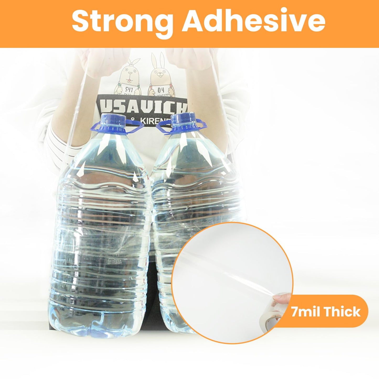 TAPEBEAR Storage Packaging Tape 12 Rolls, Super Clear 2.7mil x 1.88" x 50m Packing Tape Heavy Duty Tape Refills, Transparent, Long Lasting for Storage and Packing, 600 Total Meter
