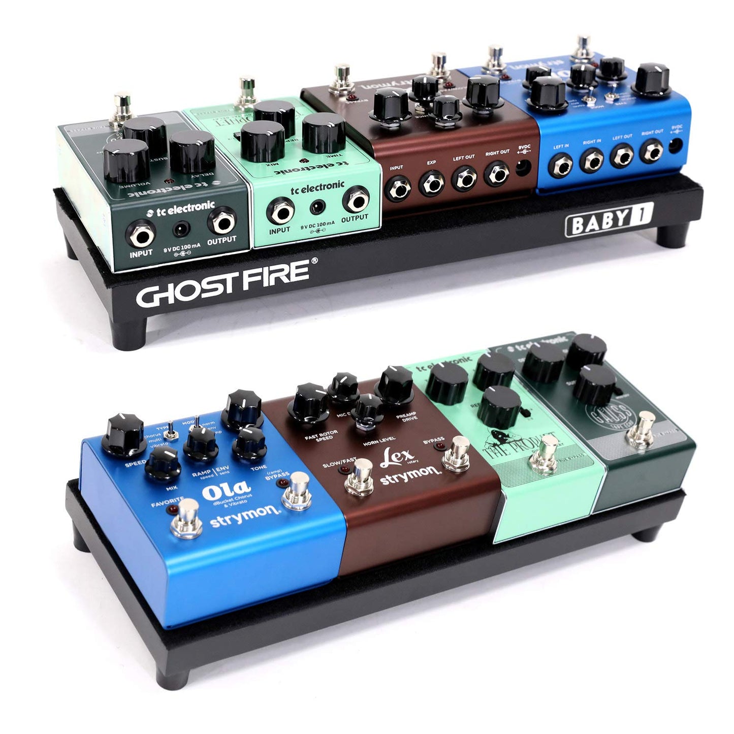 Ghost Fire Guitar Pedal Board Aluminum Alloy 1.08lb Effect Pedalboard 13.7''x5.5''x1.9" with Carry Bag,V series (V-BABY 1)