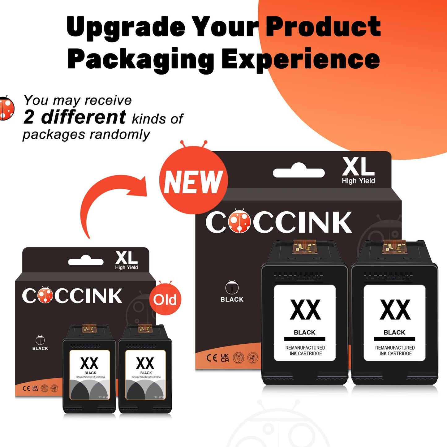 COCCINK 240XXL 240XL Black Ink Cartridges for Canon PG-240 XL 240XL