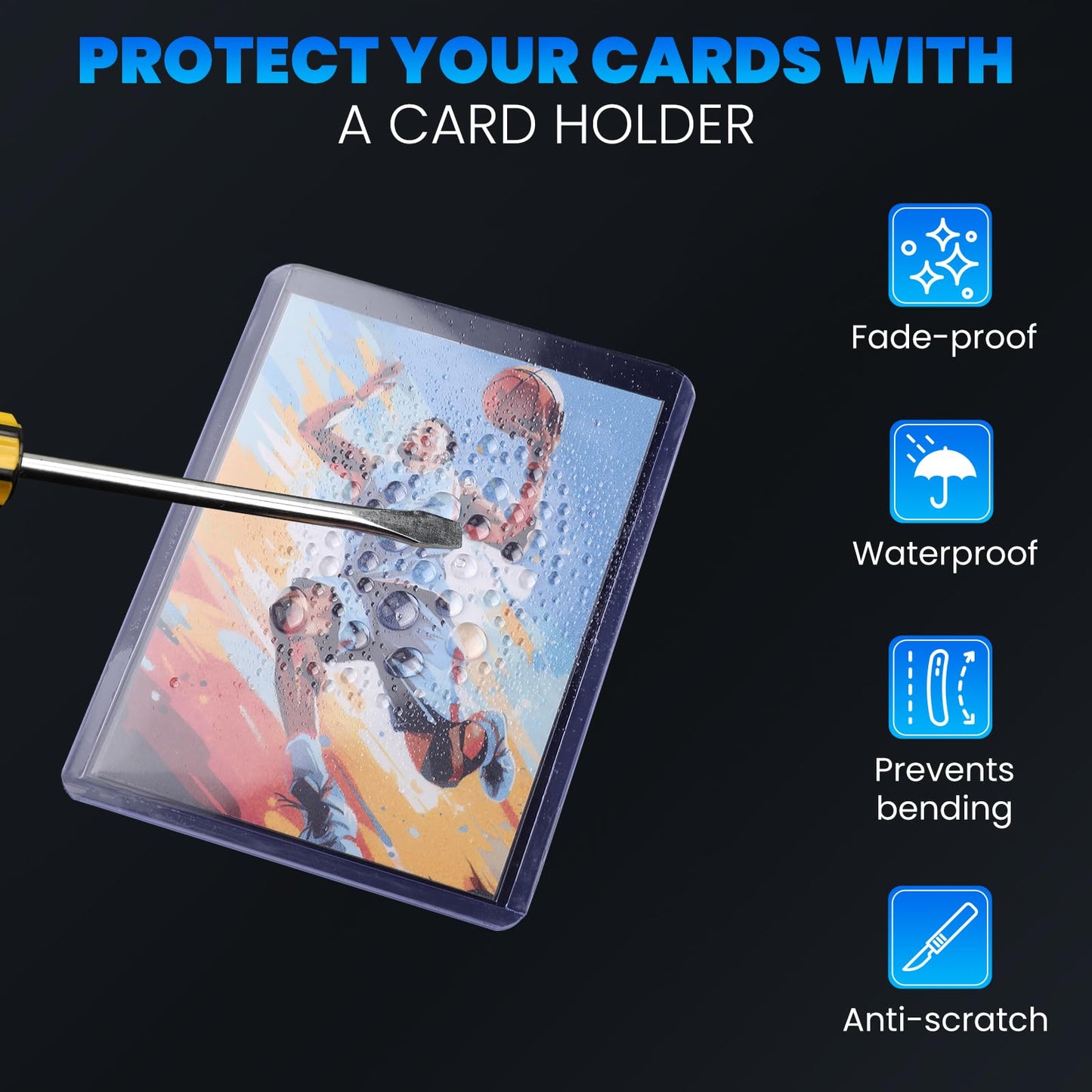 1000 Card Sleeves Top Loaders for Cards, 3" x 4" Hard Plastic Toploaders, Baseball Card Protectors, Trading Card Holder for Football Sports Cards (500 Toploaders + 500 Penny Sleeves)