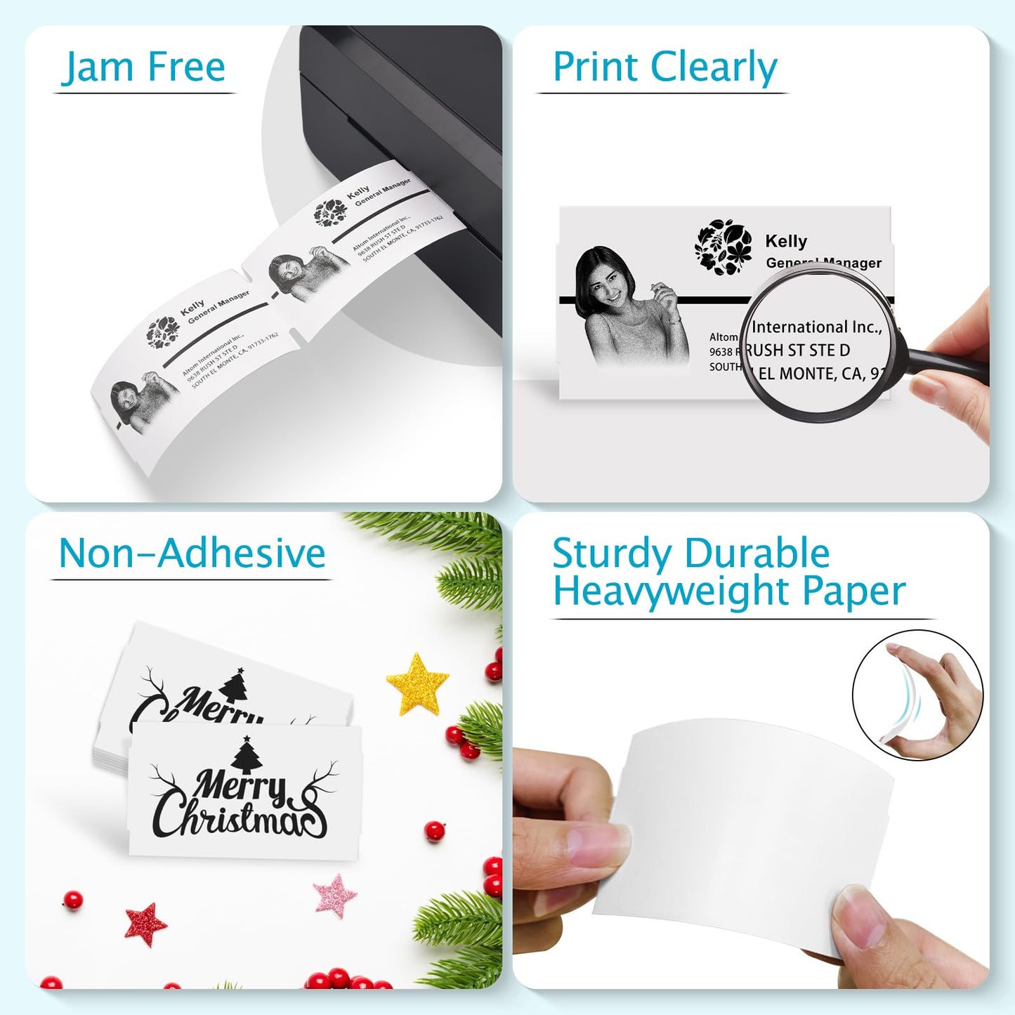 KCMYTONER Labelwriter 30374 Business/Appointment Cards 2 x 3 1/2 Labels Stock White Non-Adhesive Compatible for DYMO LW Printers, [5 Rolls, 300 Label/Roll]