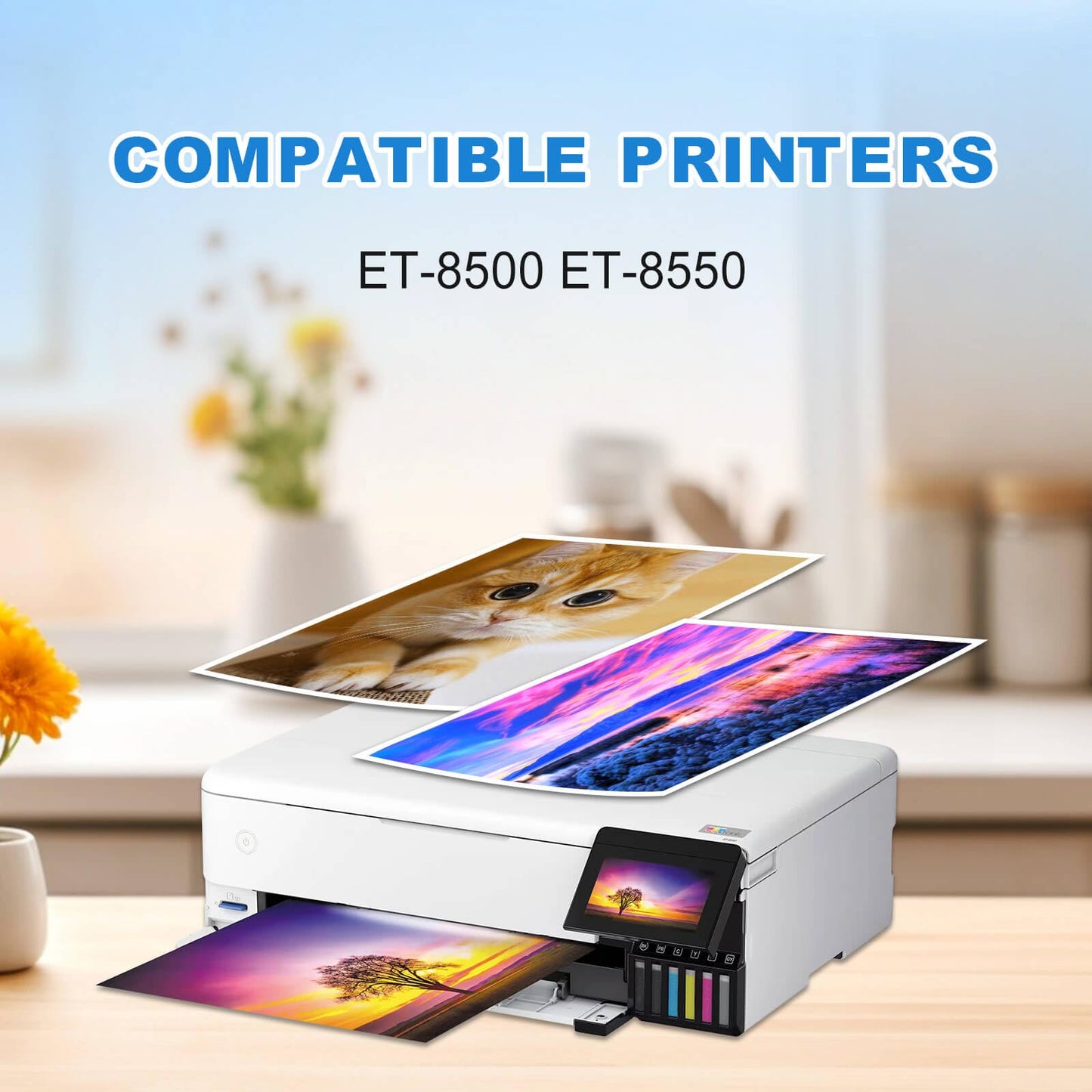 JoyPrinting Compatible Ink Replacement for 552 Ink Refill Bottles 6-Pack T552 Ink Work for ET-8550 ET-8500 ET8550 ET8500 Printers (Black, Photo Black, Cyan, Magenta, Yellow, Gray)