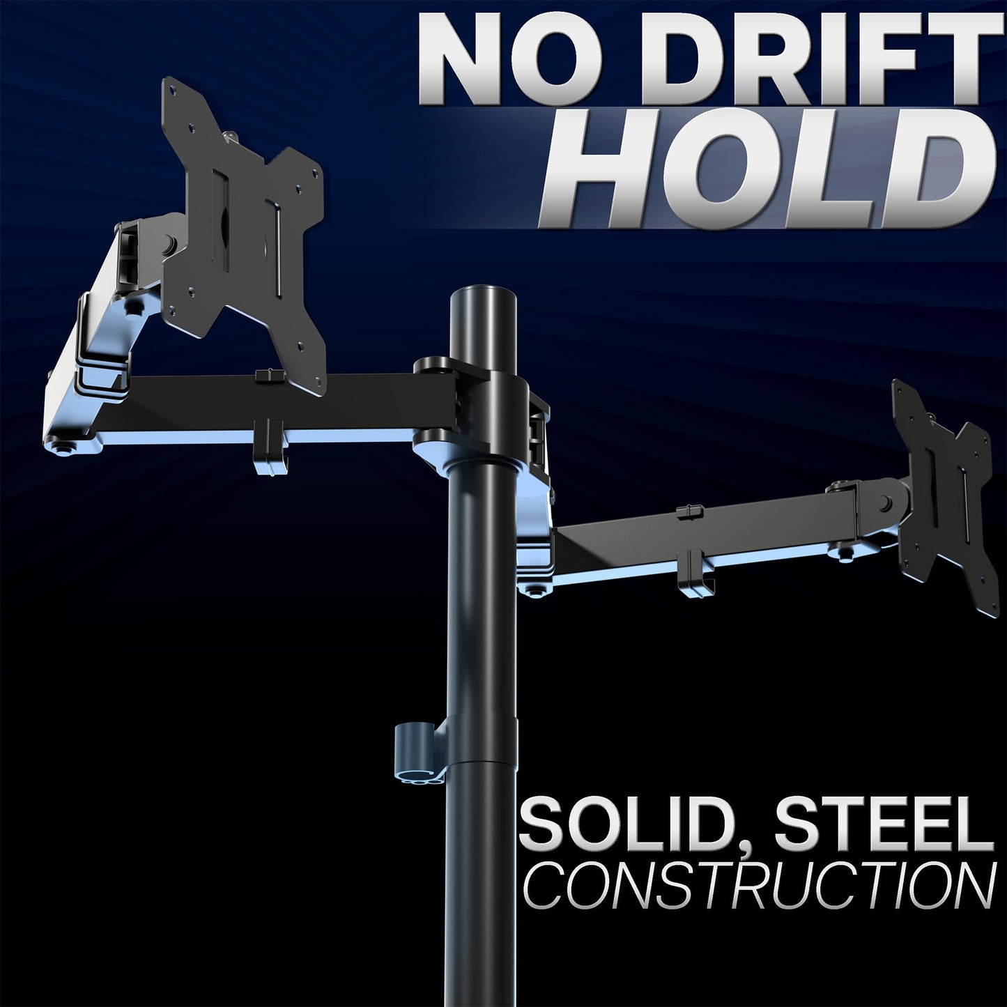 VIVO Dual Monitor Desk Mount, Heavy Duty Fully Adjustable Stand, Fits 2 LCD LED Screens up to 32 inches, Black, STAND-V032