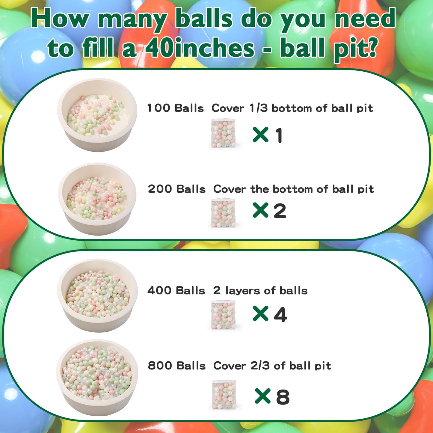 Ball Pit Balls for Toddlers 2.4 in, 100 Balls BPA Free Phthalate Free Non-Toxic Play Plastic Balls for Baby Kids Party Tent Party, Pink Pearl White