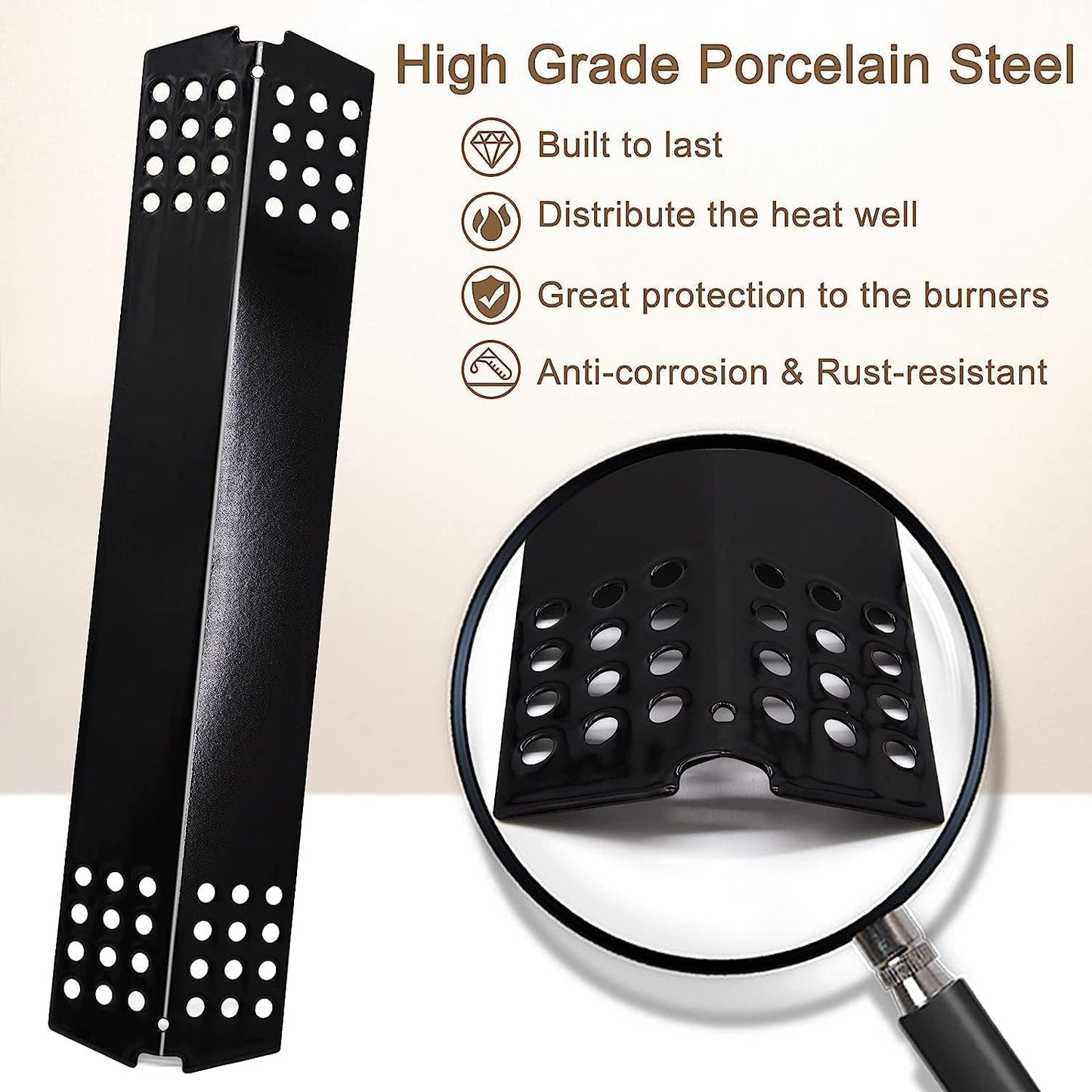 Criditpid BBQ Replacement Parts for Master Chef G45308, G45311, G45301, G45303, G45309 Models. Barbecue Heat Shields, BBQ Burner Tubes and Crossover Tubes Kit for Master Chef.