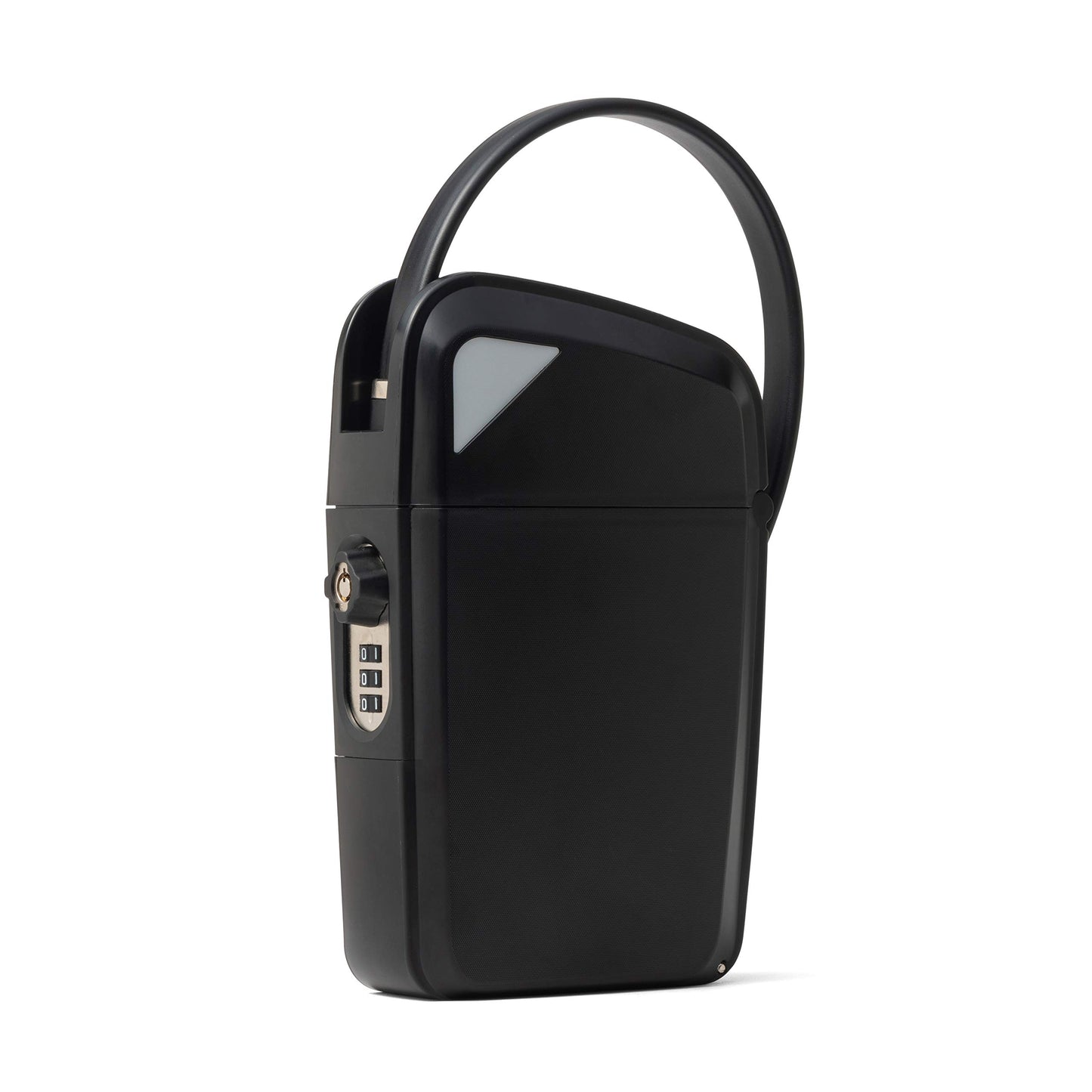 Portable Indoor/Outdoor Lock Box Safe with Key and Combination Access (Compact, Black)