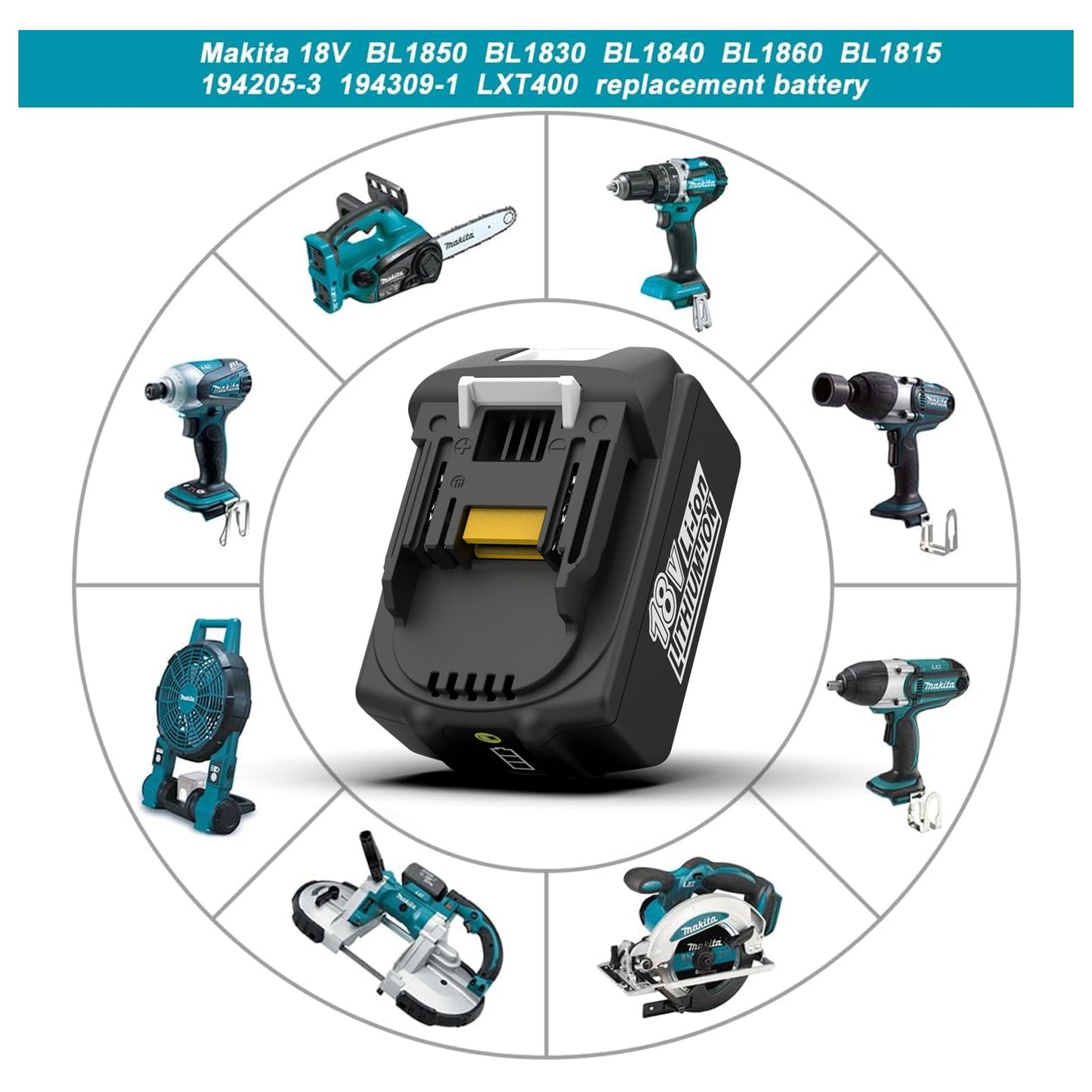 ANTRobut 2Pack 6.0Ah Replacement for Makita 18V Batteries BL1860 BL1850 BL1830 BL1840 BL1815 Compatible with LXT Makita Cordless Power Tools