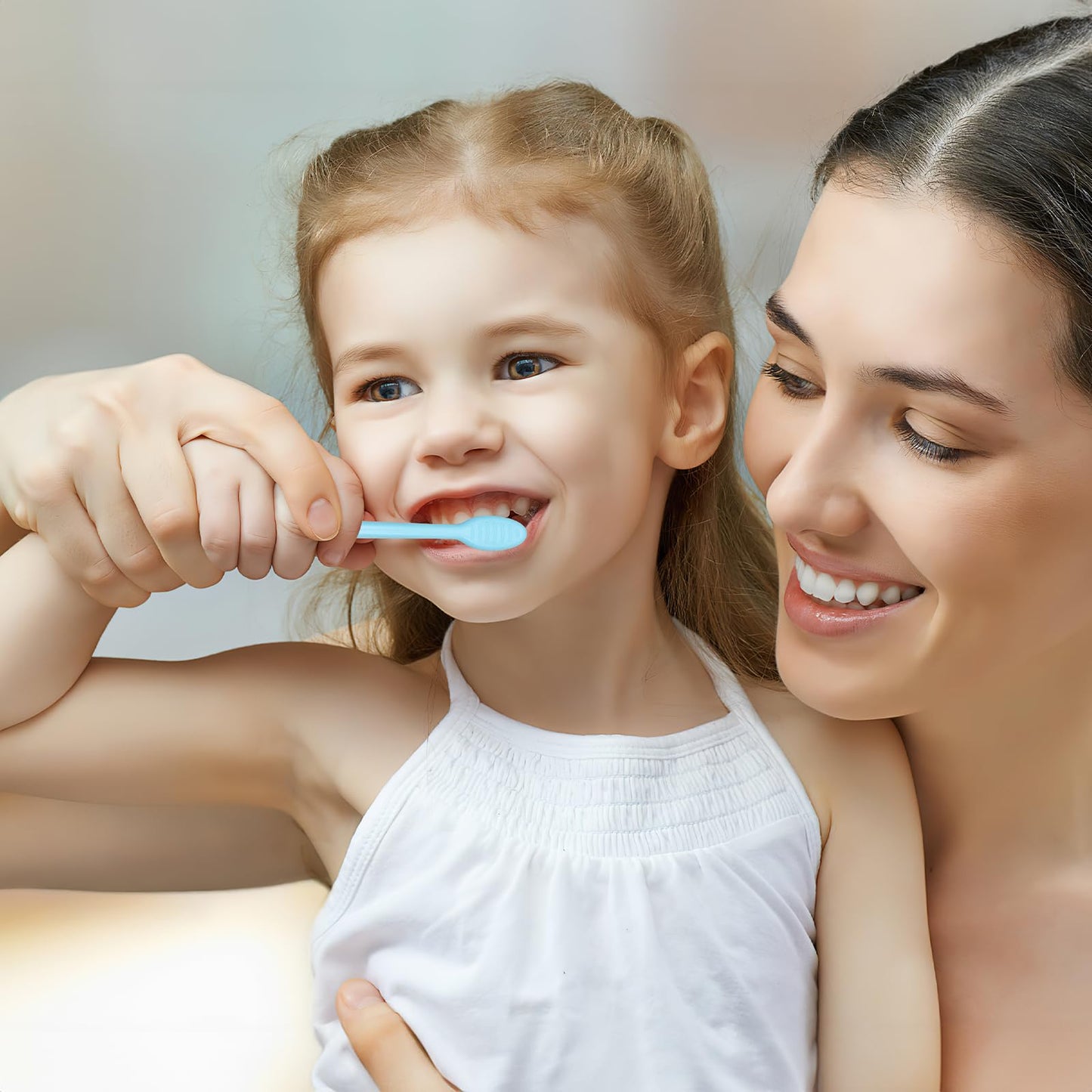 100 Pcs Kids Toothbrushes Bulk Cute Kangaroo Children's Toothbrush with Covers and Suction Cup, Individually Wrapped Soft Bristles Manual Baby Toothbrushes for School Daycare Travel Oral Hygiene