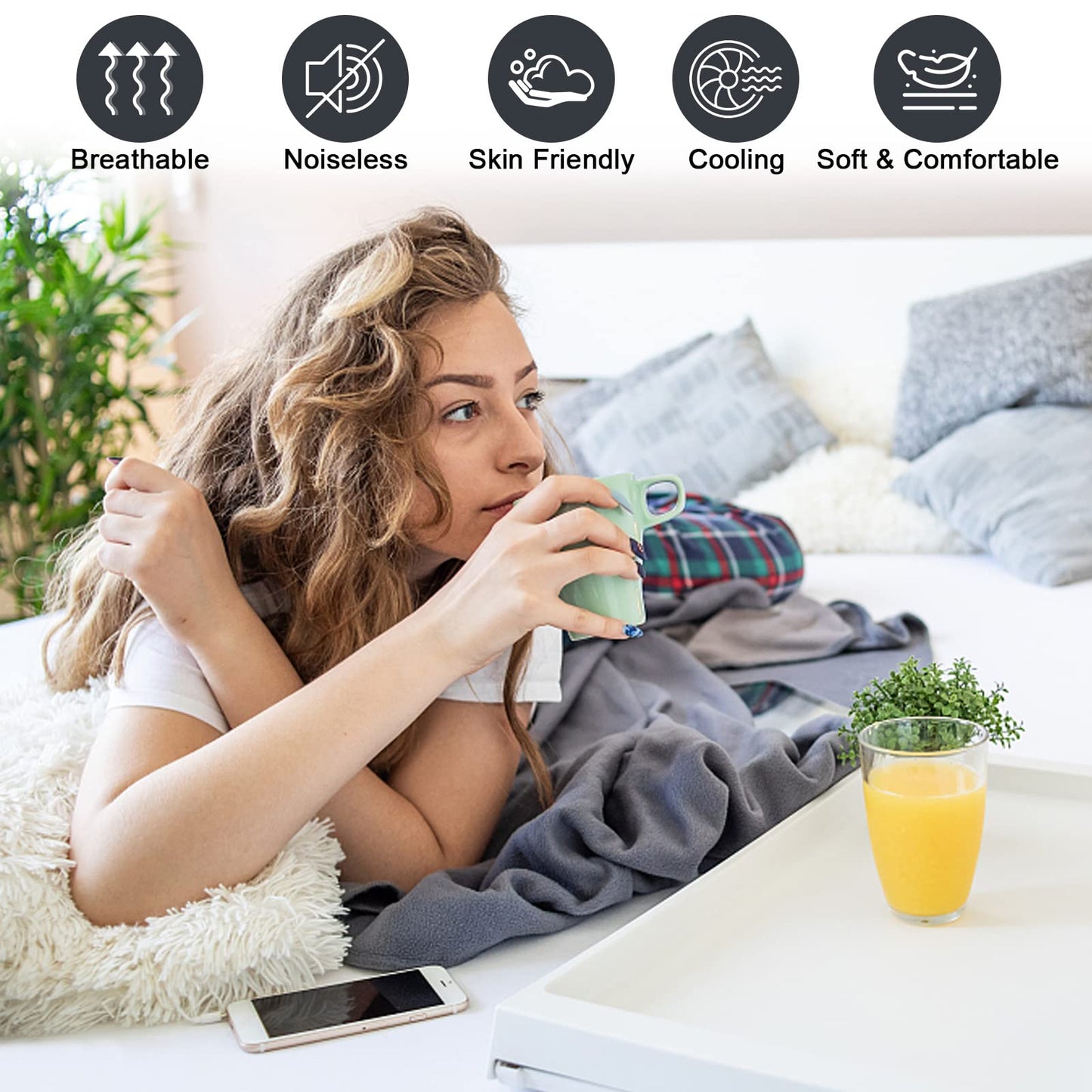 Waterproof Mattress Protector King Size, Fitted Sheet Style Breathable Mattress Cover with Deep Pocket Fits Up to 18'', Machine Washable Noiseless Bed Cover for Kids Adults Pets (Black, 76'' X 80'')