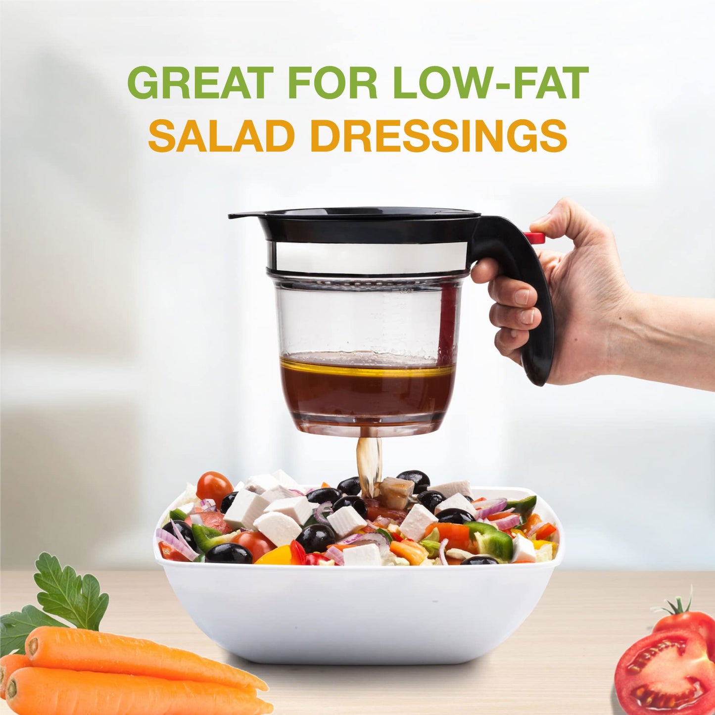 Fat Separator With Bottom Release - 4 Cup Gravy & Fat Separator with Strainer