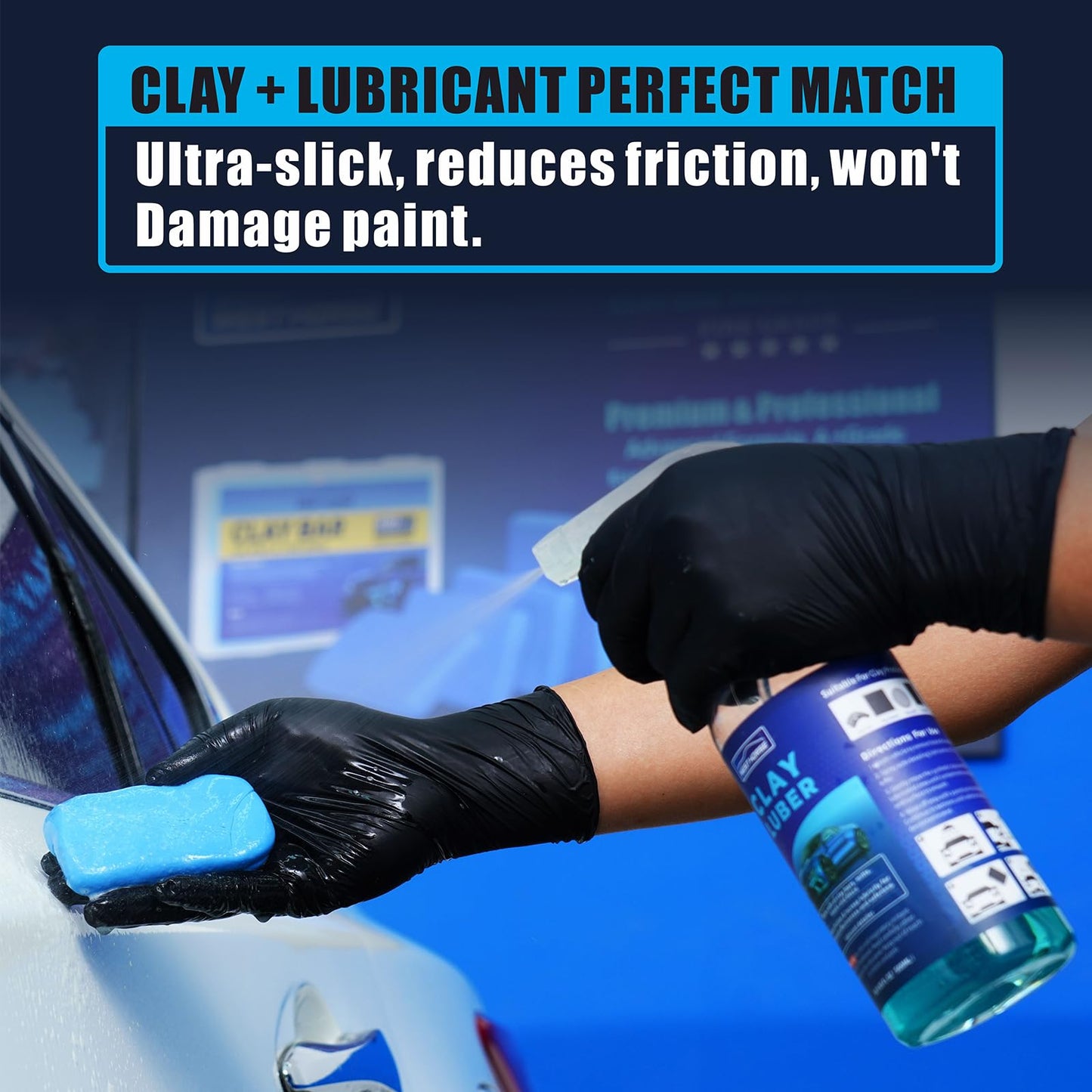 WEST HORSE Clay Bar Kit - 4 Pack 400g (4x100g) + 16.9 fl. oz Lubricant + 4 Pack Microfiber Cloth for Car Detailing