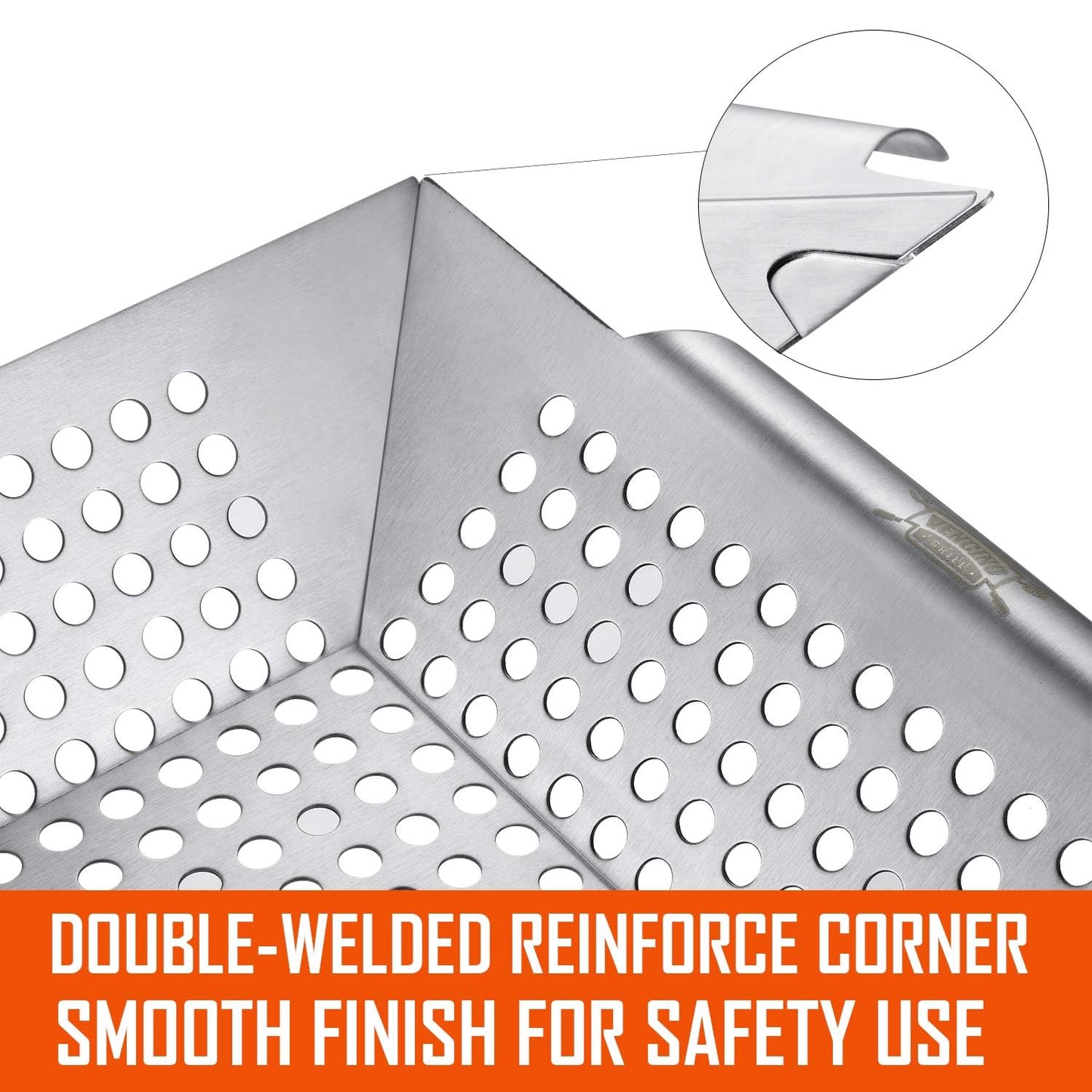 3 Pack Grill Basket Set - Grill Baskets for Outdoor Grill, Heavy Duty Stainless Steel Vegetable Grill Basket, Grilling Basket for Veggie & Kabob, 5-Star Grilling Accessories for All Grills & Smokers