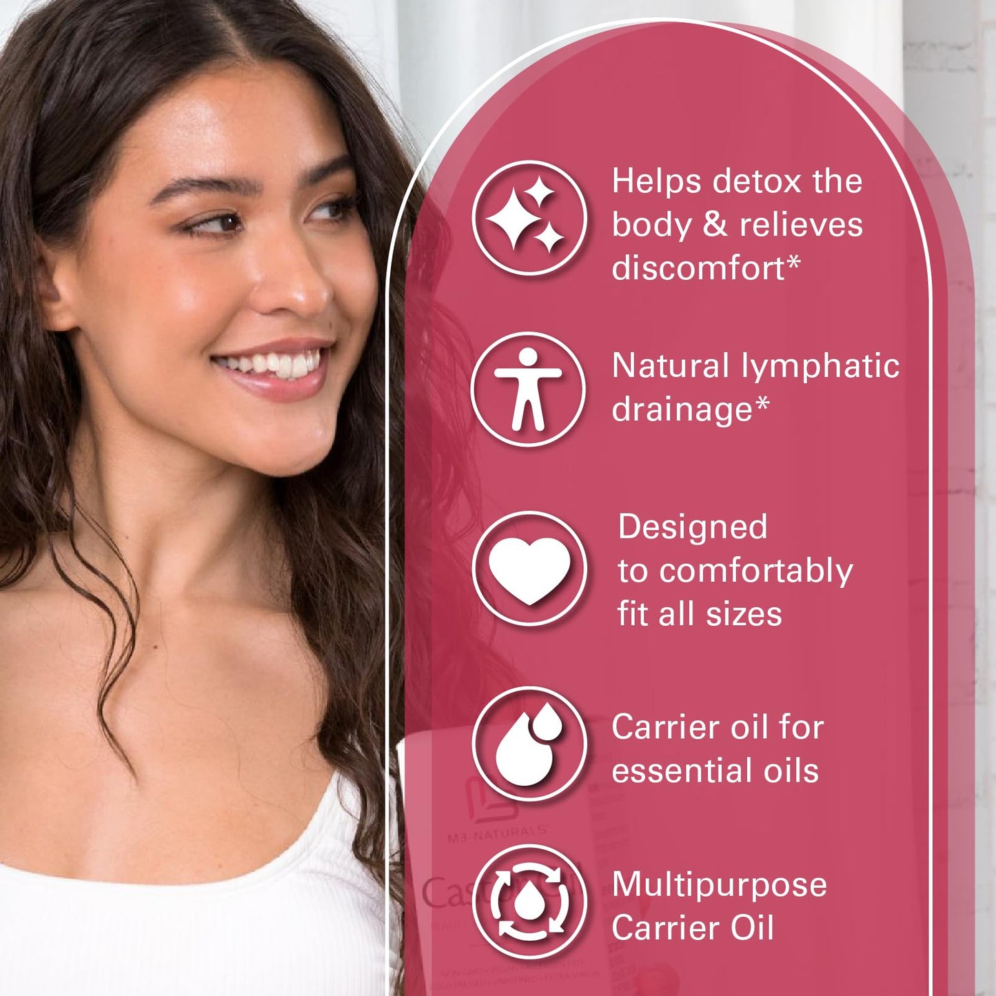 Pure Hexane-Free Cold Pressed Organic Castor Oil - 500mL Glass Bottle for Hair, Lashes, Brows & Skin Nourishment