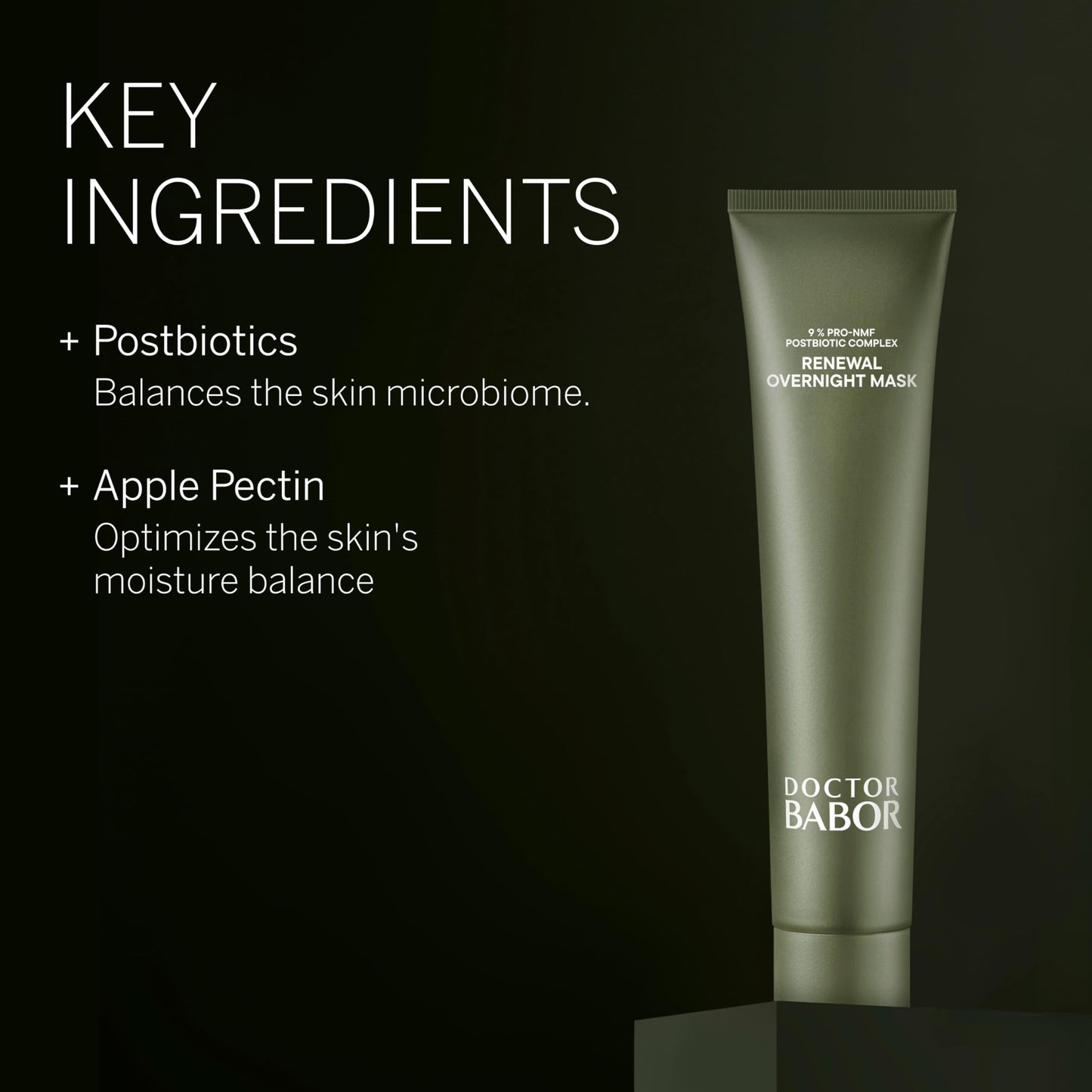 BABOR DOCTOR Microbiomic Renewal Overnight Mask (75ml) - Vegan Skincare for Dry Skin - Face Mask with Hyaluronic Acid for Hydration, Radiance and Luminosity