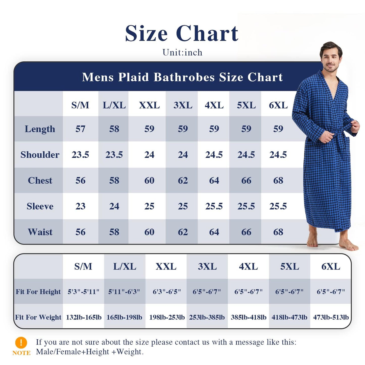 FashGudim Mens Buffalo Plaid 100% Cotton Flannel Shawl Collar Robe Lightweight Full Length Bathrobe Loungewear House Robes, Black/Blue, Large-X-Large Big Tall