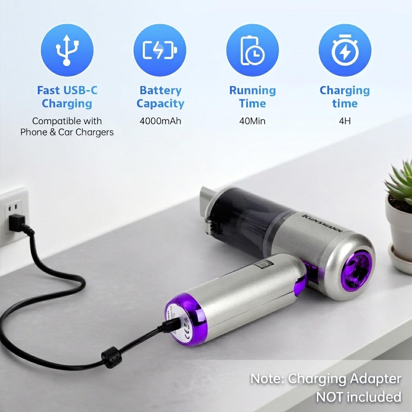 Bug Vacuum Catcher & Car Vacuum Cleaner, 180° Foldable Rechargeable Mini Handheld Vacuum Cordless, 4-in-1 17KPa High Power Portable Inflator & Air Pump for Insects, Spiders, Pet Hair, Home & Garden