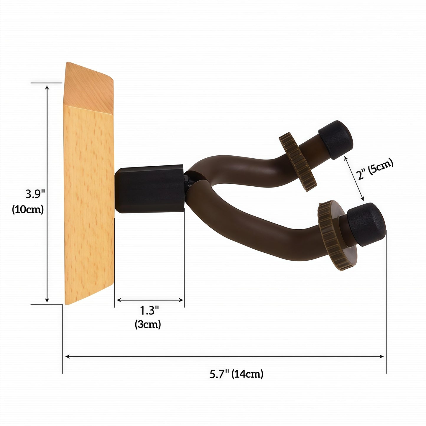 Guitar Wall Mount Hanger 6 Pack, Hardwood Guitar Hanger Wall Hook Holder Stand Display with Screws - Easy to Install - Fits All Size Guitars, Bass, Mandolin, Banjo, Ukulele