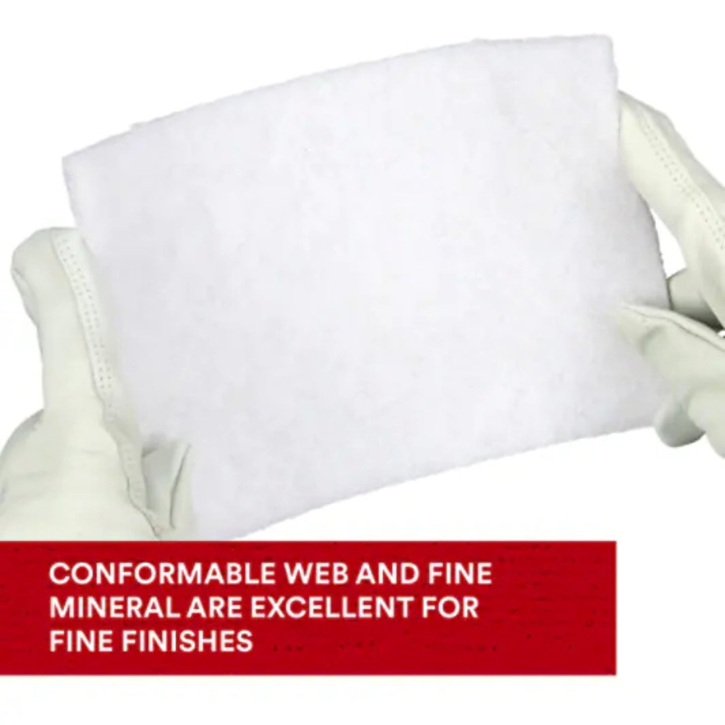 3M SCOTCH BRITE PADS 20/BX WHITE - 9 x 7 inches, Nylon, Fine Grit, Aluminum Backing, Foam, Compatible with Metal, Stone, Plastic, Wood
