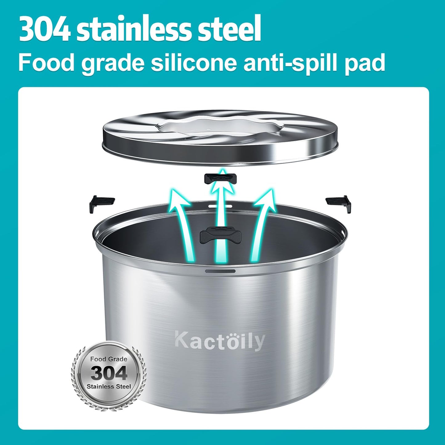 5.6L No Spill Dog Water Bowl, 1.5 Gallon Slow Water Bowl for Dogs, Spill Proof Slow Water Bowl for Messy Drinkers, Stainless Steel Dog Bowl with Anti-Slip Mat