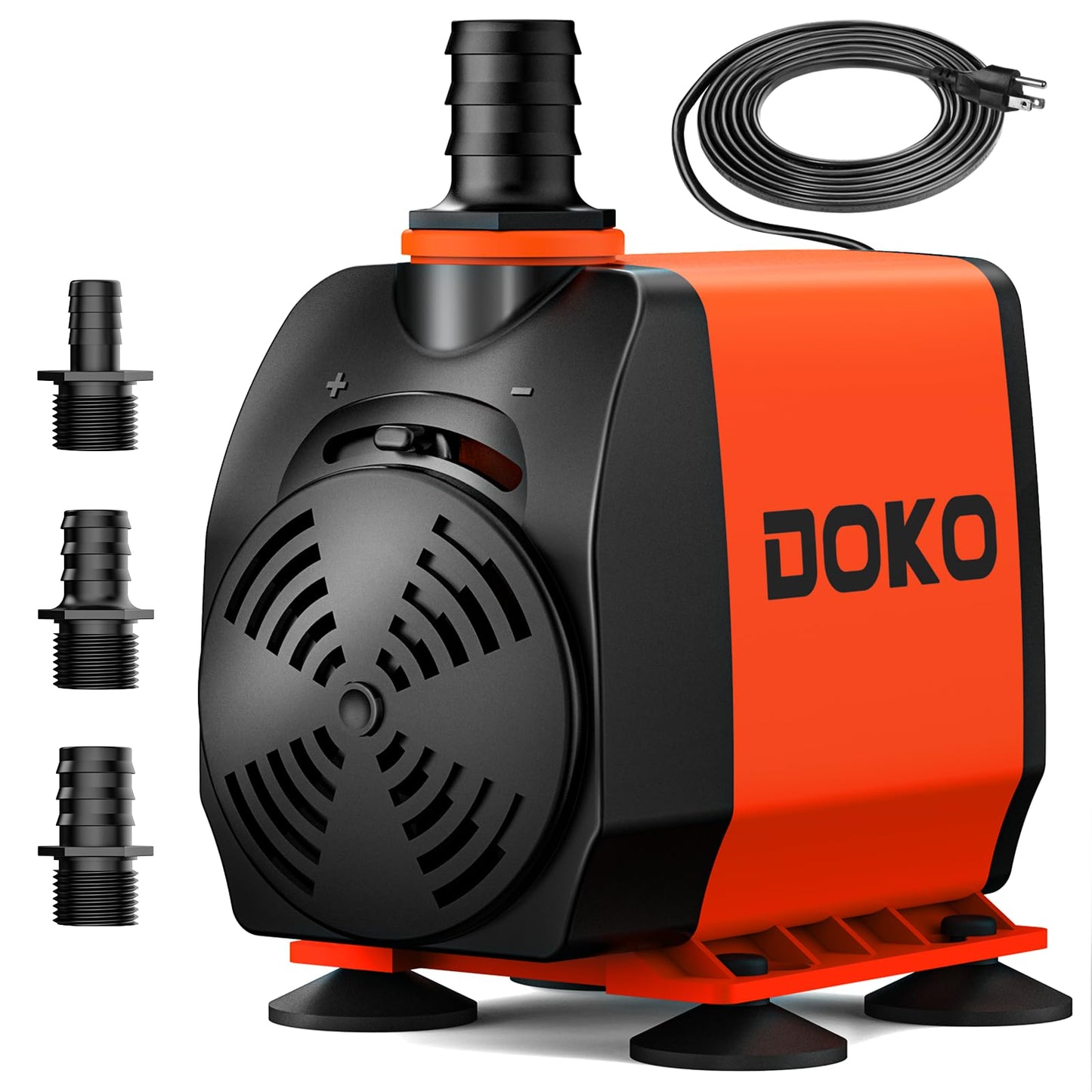 DOKO 1050GPH Submersible Water Pump, Fountain Water Pump with 6FT Power Cord and 3 Nozzles, 100W, Ultra Quiet Pond Pumps for Pond Aquarium Fountain Waterfall Fish Tank Hydroponic Statuary