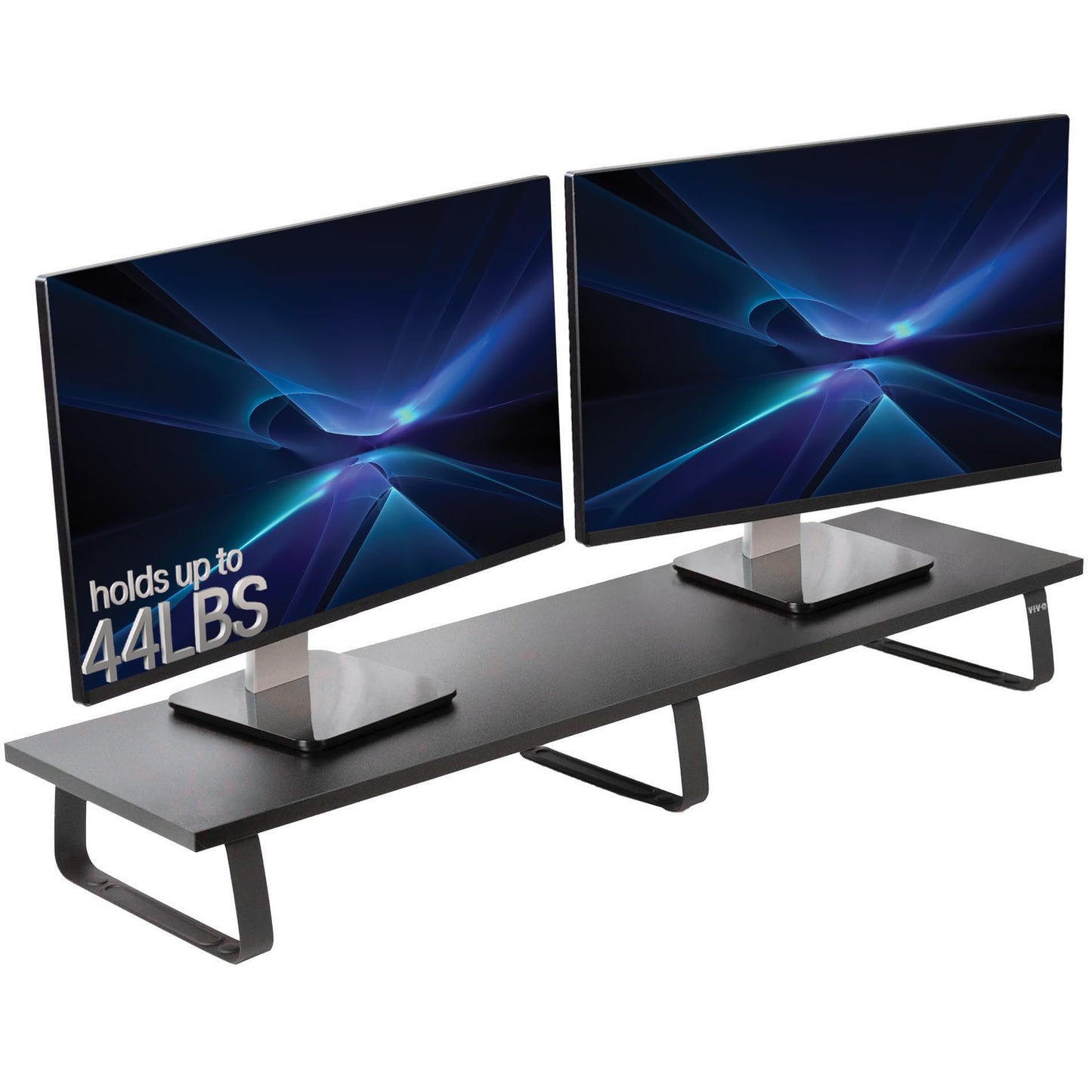 VIVO Black 39 inch Extra Long Monitor Riser - Wood & Steel Desktop Stand, Dual Screen, TV, Keyboard, Laptop, Ergonomic Desk and Tabletop Organizer STAND-V000DL