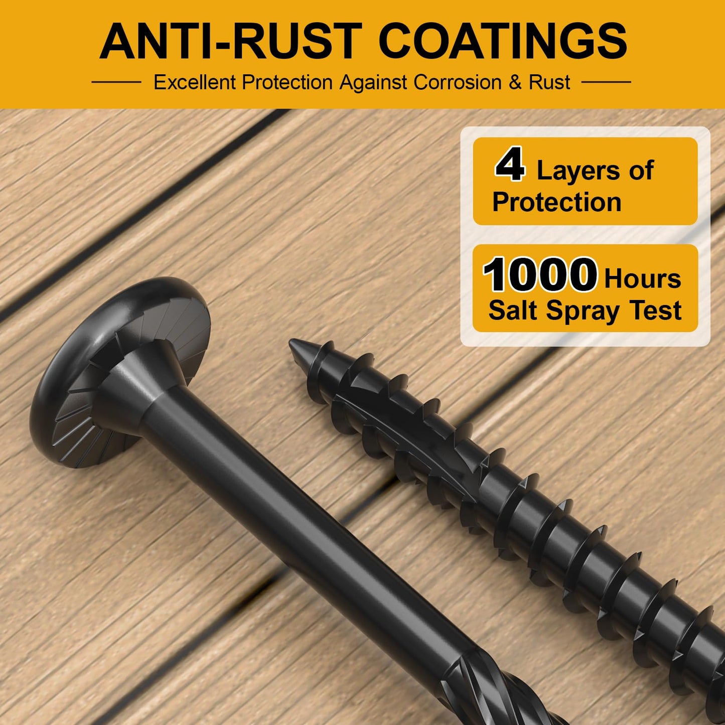 #14 x 6 Wood Structural Lag Screws 54Pcs Star Drive Decking Wood Screws, Rust Resistant Timber Screws for Timber/Log/Landscaping Wood