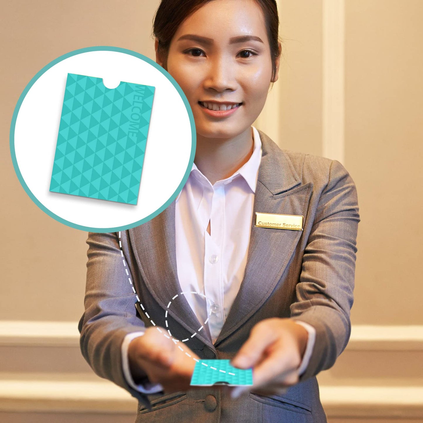 Jutom 1000 Pcs Key Card Envelopes Hotel Key Card Holder Sleeves Enjoy Your Stay Welcome Gift Envelope Sleeve Bulk for Guest Room Access & Business Hotel Business Office, 2.4 x 3.5 Inch(Fresh Style)