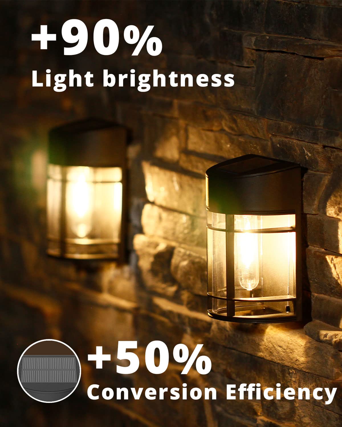 DOESLAG Solar Fence Lights Outdoor 8 Pack Deck Lights Solar Powered with Edison LED Bulbs, Waterproof Solar Outdoor Lights for Garden Fence Post Patio Backyard Décor