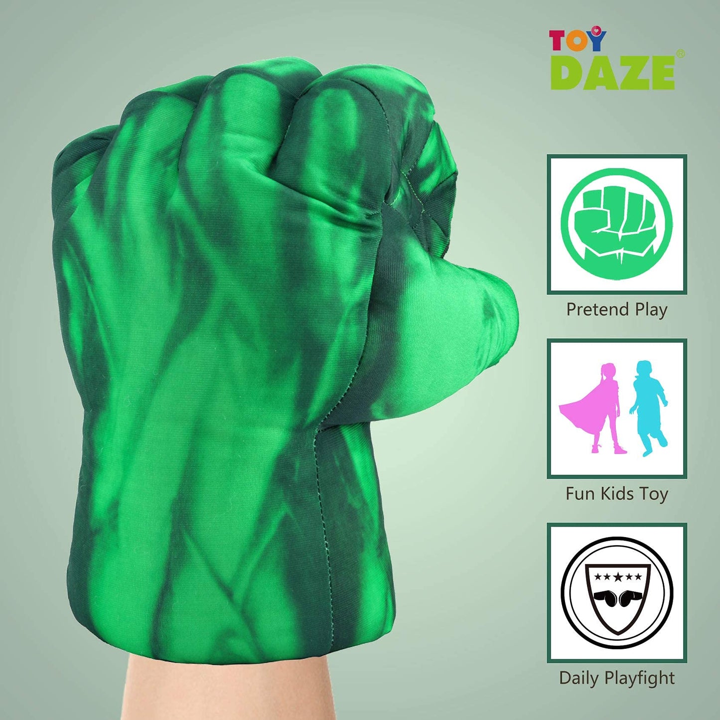 Toydaze Incredible Smash Fists Punching Gloves Plush Hands Stuffed Pillow Handwear, Kids Cosplay Costumes Gloves