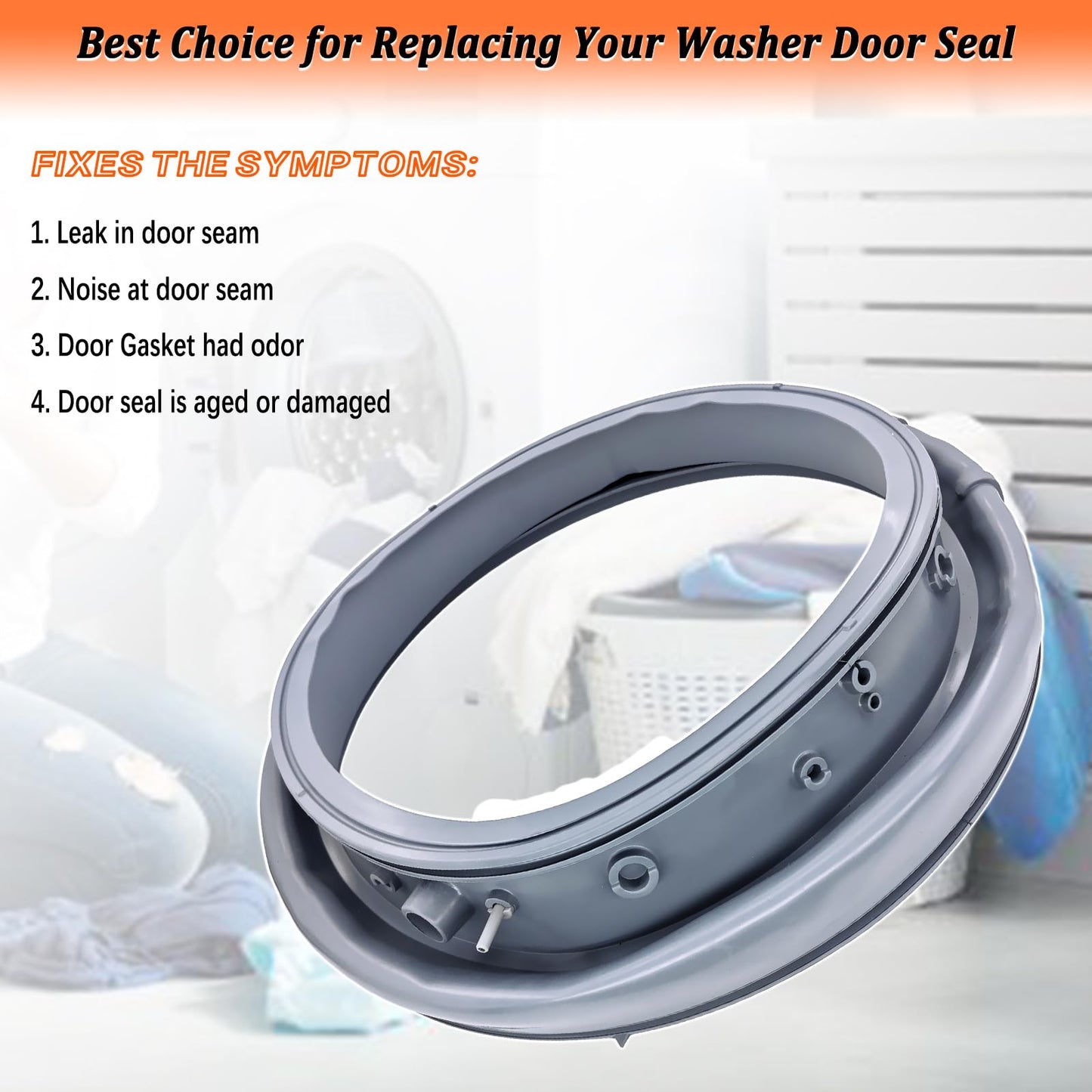 Upgraded DC97-16140P Washer Door Boot Seal DC97-19755A Compatible with Samsung Washing Machine Door Bellow Gasket AP6002538 PS11735181 EAP11735181