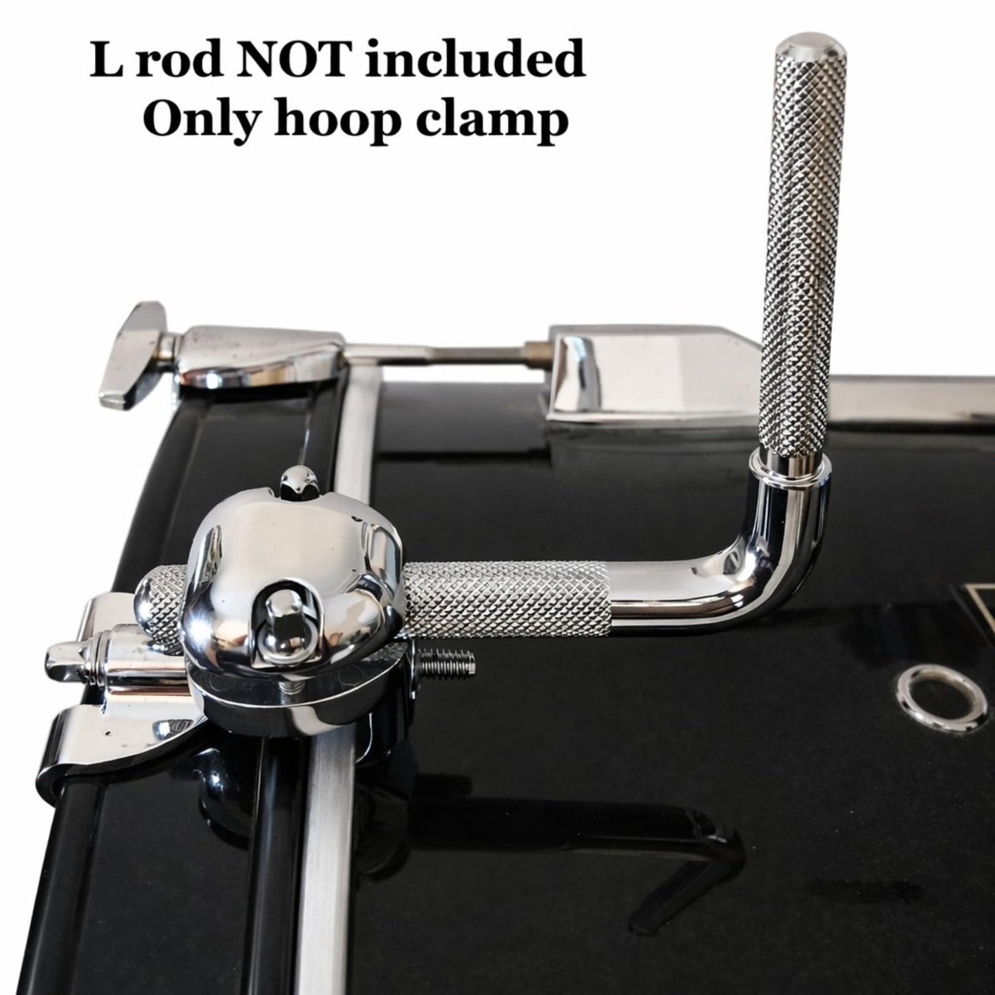 Cowbell Mount Bracket for Drums, Hoop Clamp for Cowbell, Tambourine, Splash Cymbal and Auxiliary Percussion, Fits Tom Hoops and Rounded Bass Drum Hoops