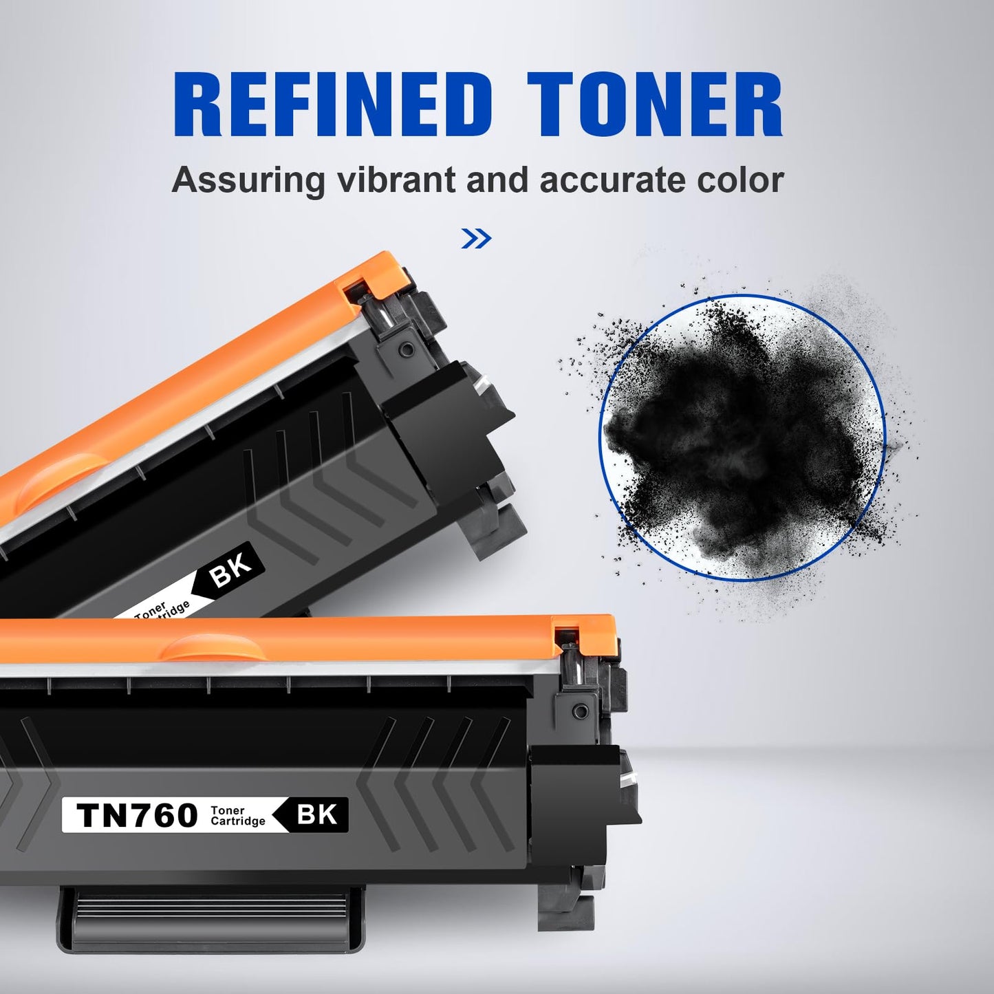 (New Chip) TN760 Toner Cartridges for TN760 TN-760 TN730 Toner Compatible with DCP-L2550DW HL-L2350DW MFC-L2750DW MFC-l2710DW HL-L2370DW HL-L2390DW HL-L2395DW Printer (2 Black)