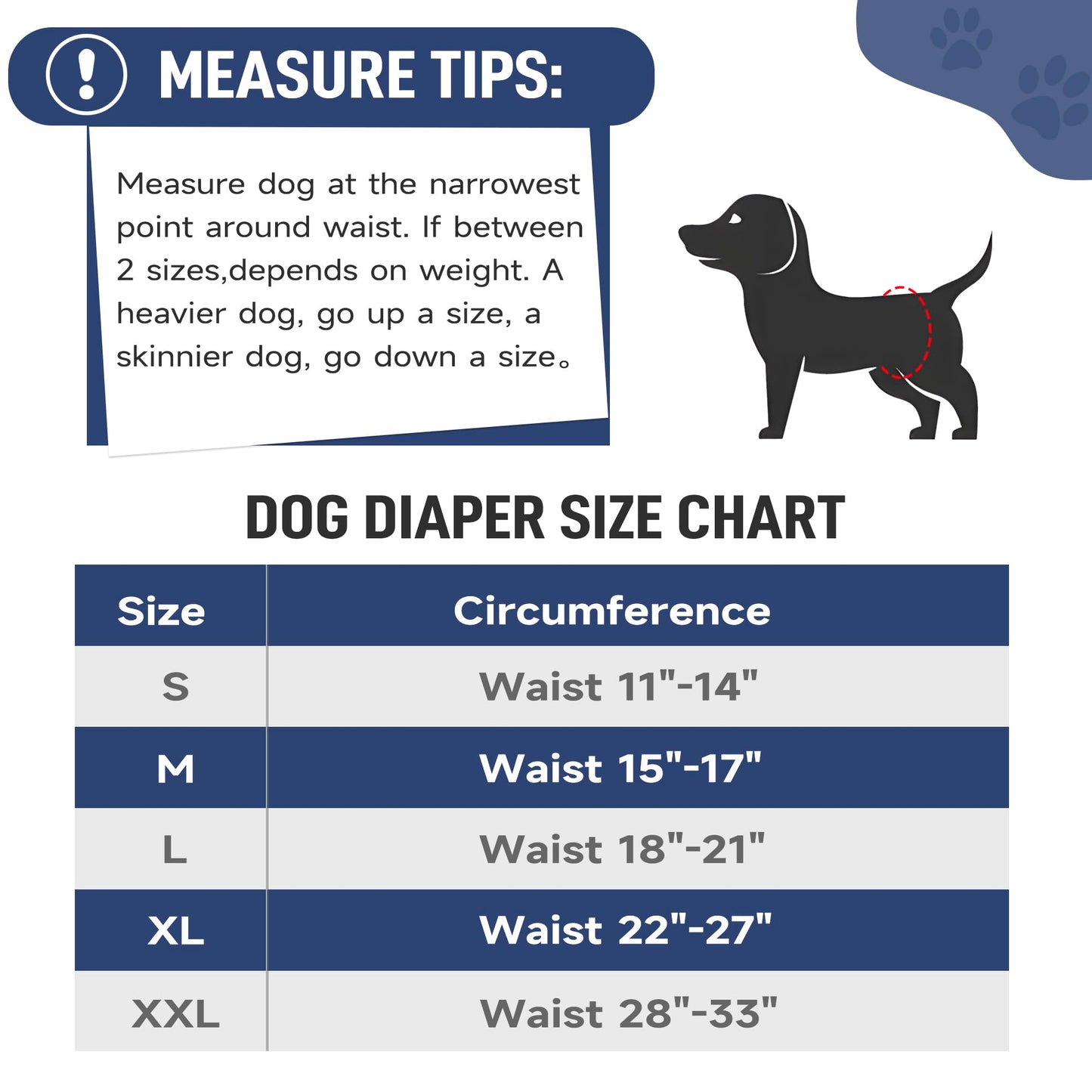 Tuiskusa Male Dog Diapers, High Absorbing Dog Belly Bands for Male Dogs, Washable Reusable Dog Male Wraps(5 Pack)